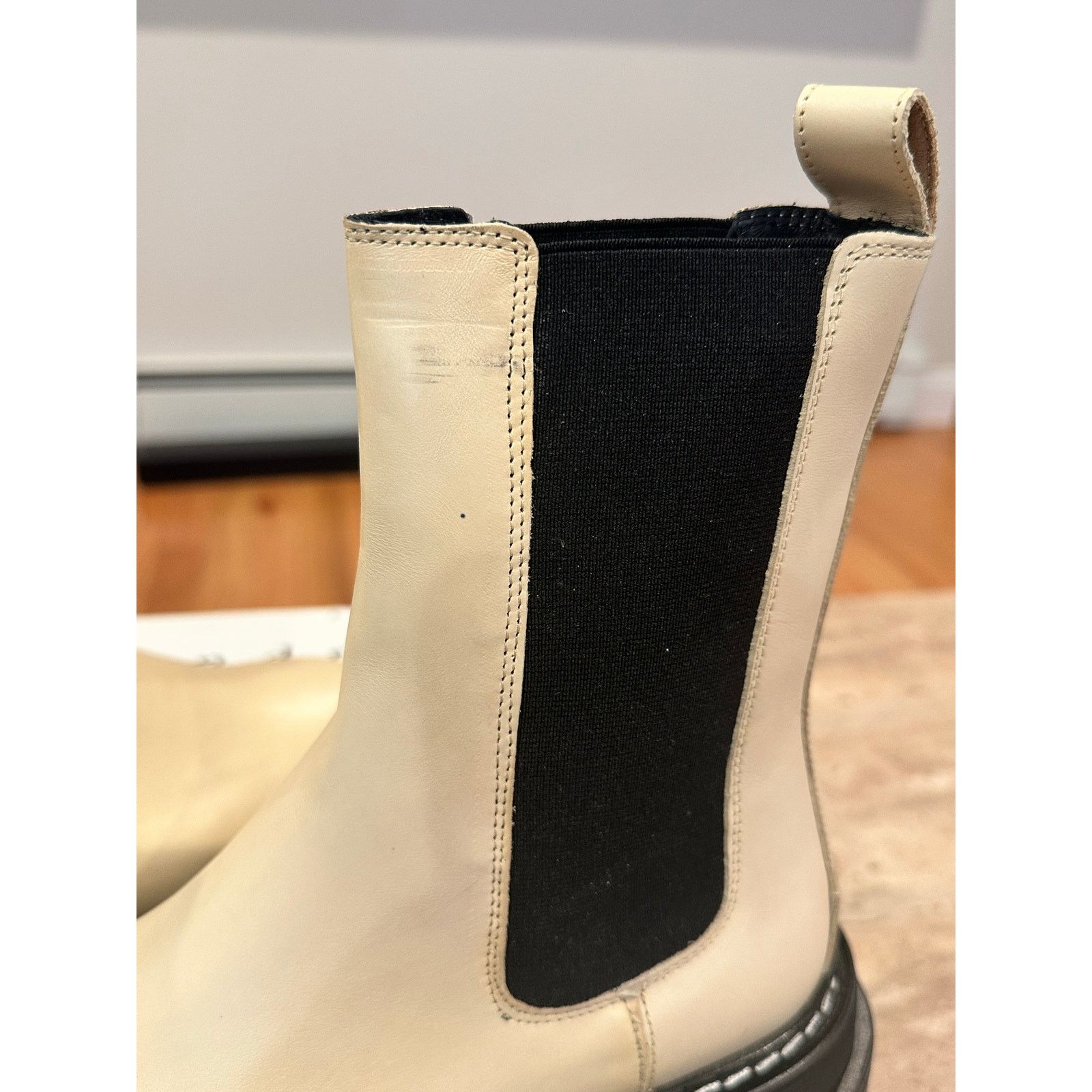 Sandro NEW Sandro Liam Ecru Leather Chelsea Boots 36 Size US 5.5 / IT 35.5 - 8 Thumbnail