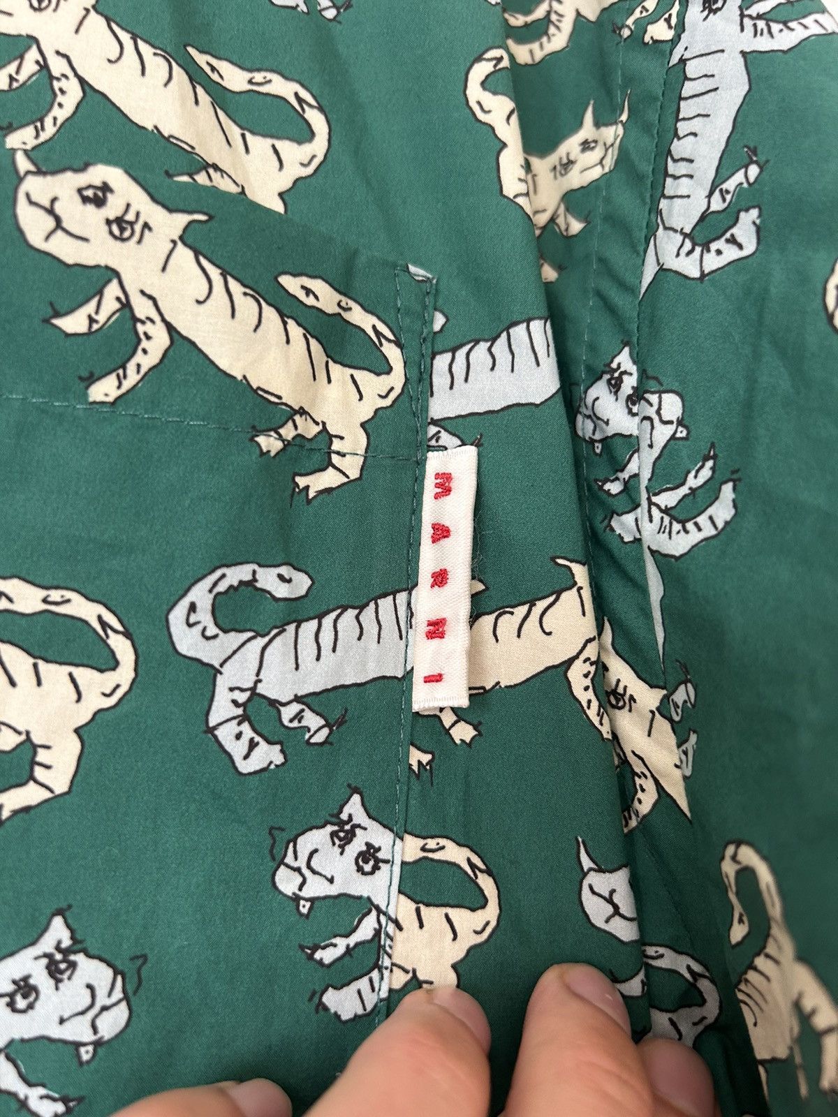 Marni Cat Print Short-Sleeve Button-Up Shirt Size US M / EU 48-50 / 2 - 7 Thumbnail
