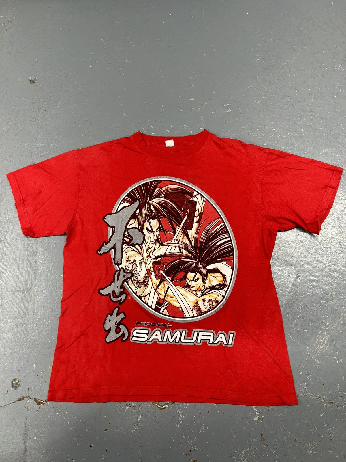 Image of Crazy Vintage 90's Prodigal Samurai Anime Tee Shirt in Red, Men's (Size XL)