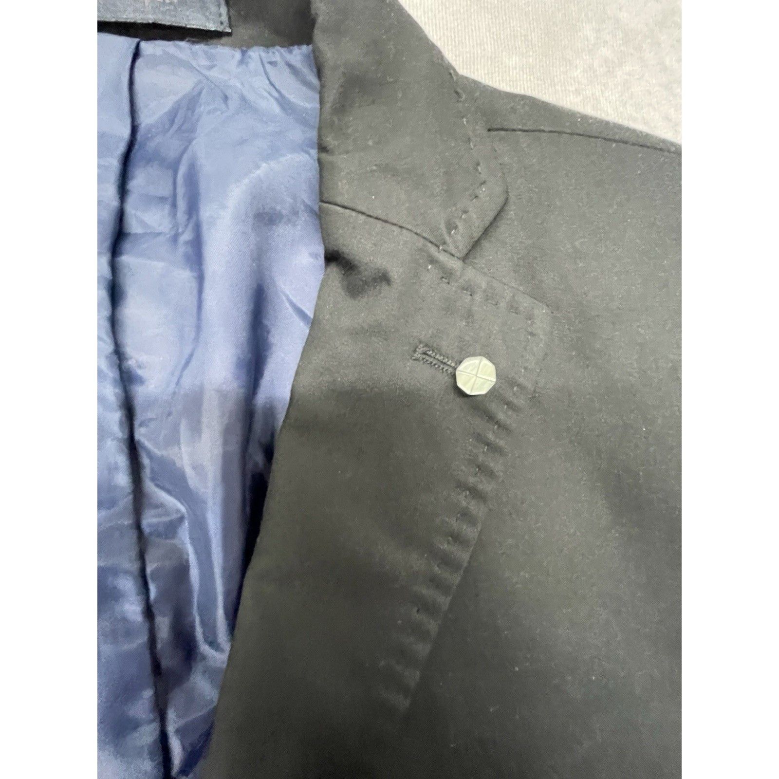 Other ZARA MAN Black Suit Jacket Blazer USA 40 Slim Fit Blue Lined Size 40R - 3 Thumbnail