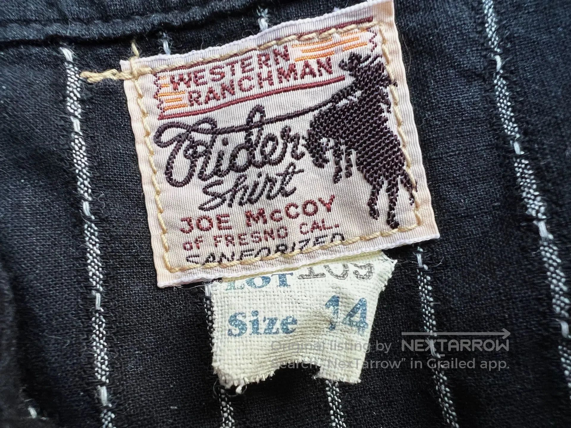 The Real McCoy's Joe Mccoy Vintage Western Shirt. Size US S / EU 44-46 / 1 - 3 Thumbnail