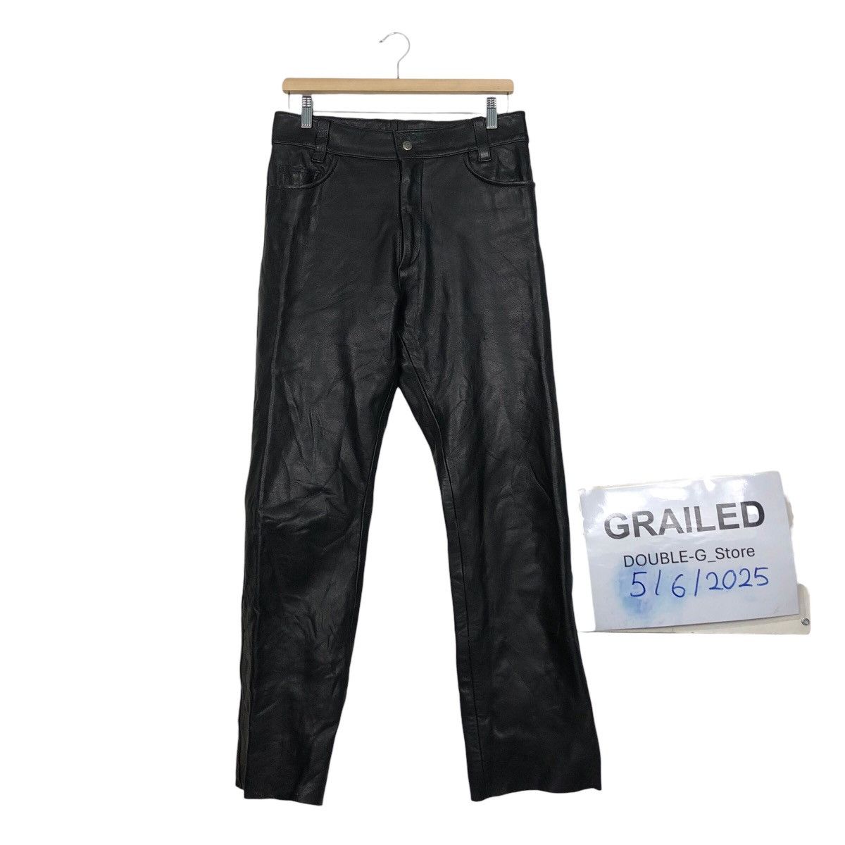 Vintage Vintage B’s Leather Black Genuine Leather Biker Pants Size US 30 / EU 46 - 1 Thumbnail