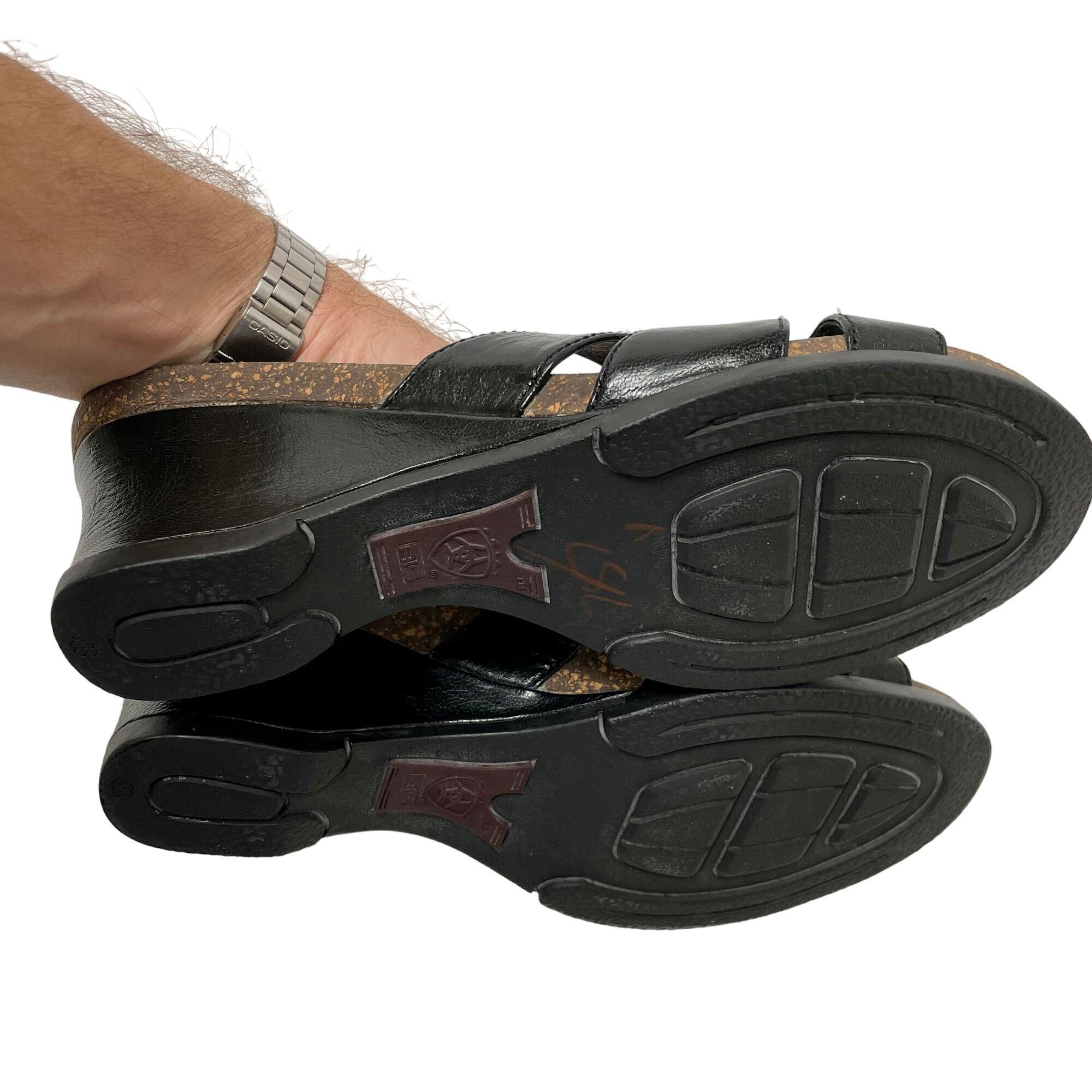 Ariat Ariat 20902 Black Leather Cowgirl Sandals Western Wedge Shoe Size US 8 / IT 38 - 5 Thumbnail