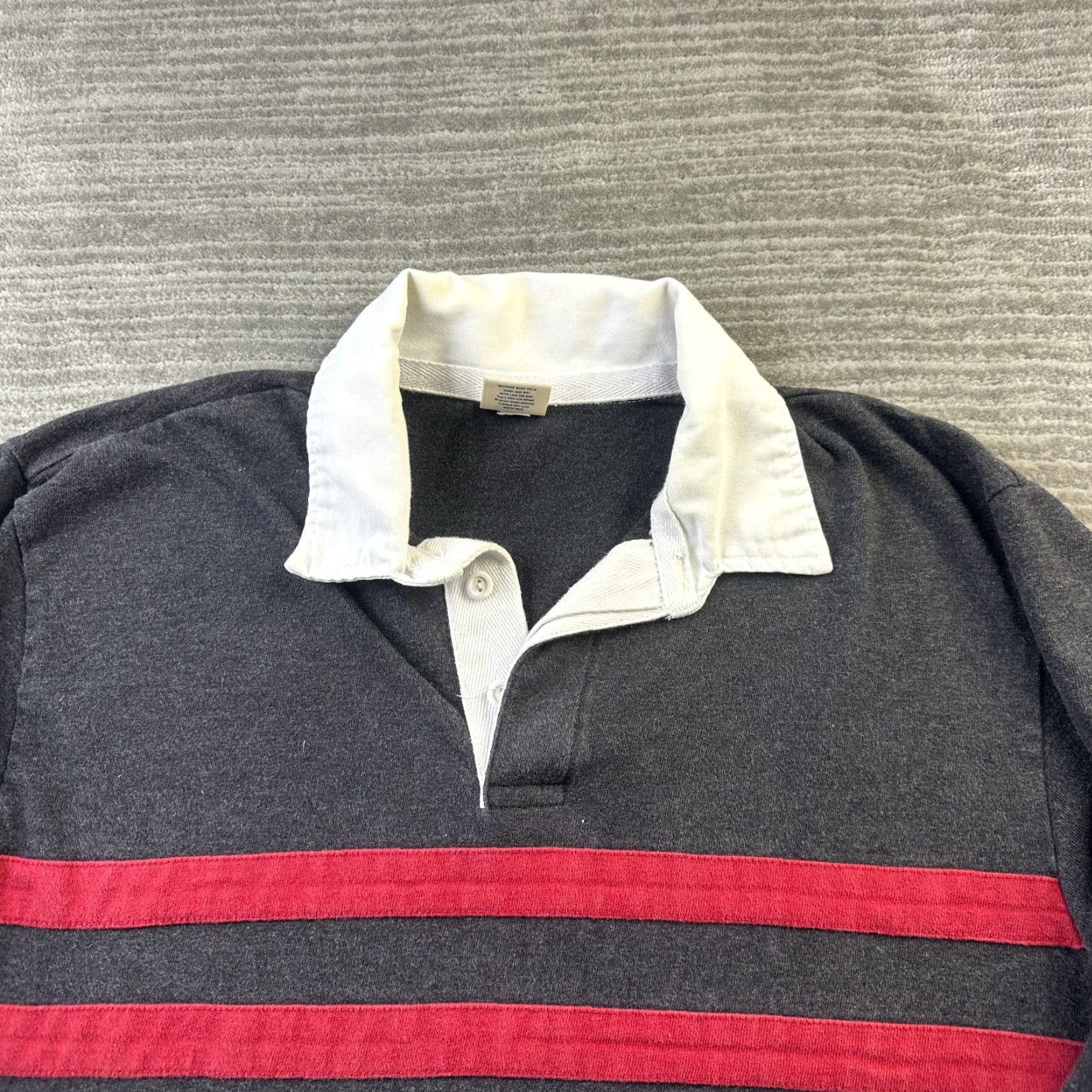Old Navy VINTAGE Old Navy Rugby Shirt Mens L Gray Red Y2K Preppy Size US L / EU 52-54 / 3 - 3 Thumbnail