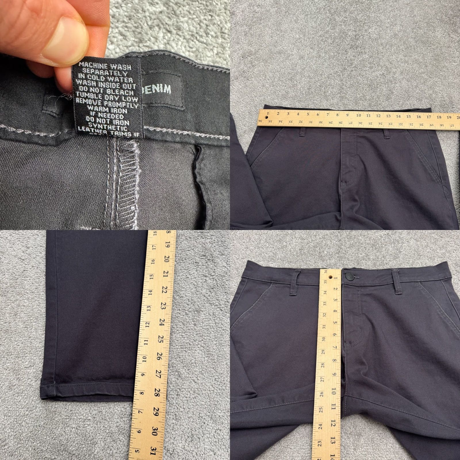 Vintage G Fried-Denim Slim Chino Pants Mens 34x30 Gray Straight Leg Denim Front Flat Front Casual Workwear Size US 34 / EU 50 - 8 Thumbnail