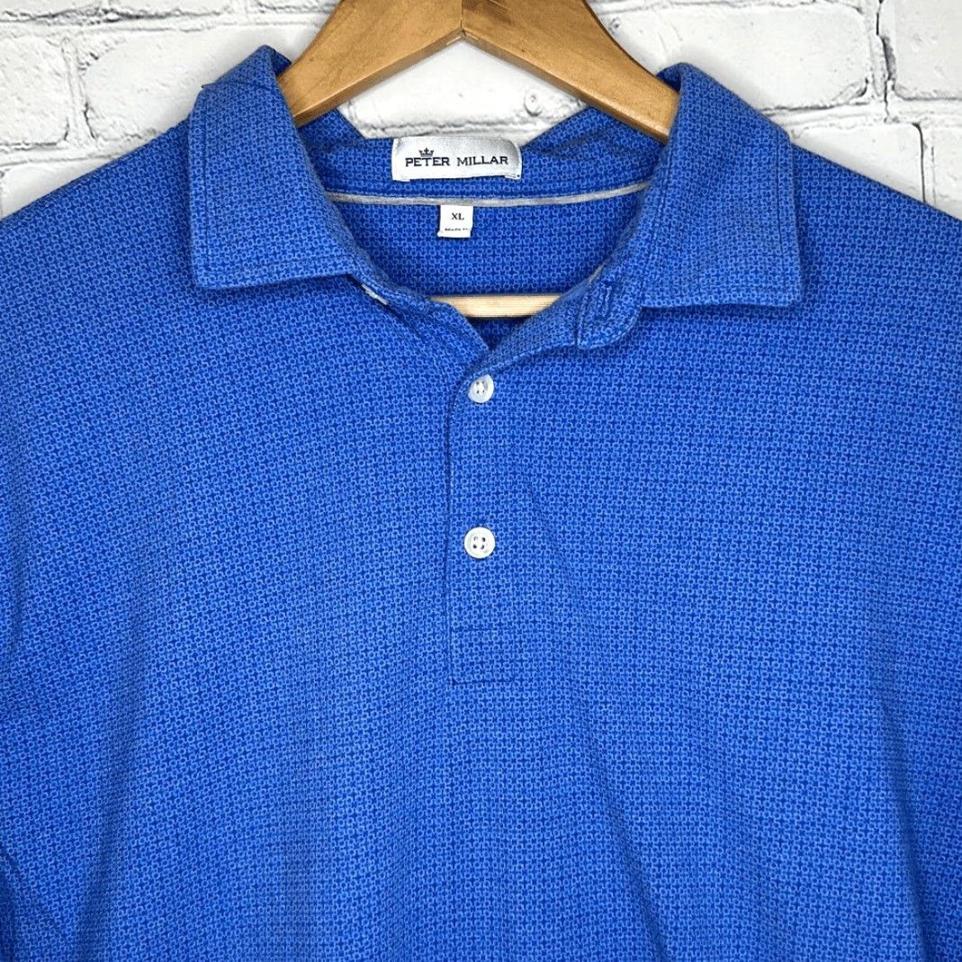 Peter Millar Peter Millar Polo Shirt Blue Short Sleeve Mens XL Golf Shirt Size US XL / EU 56 / 4 - 2 Thumbnail