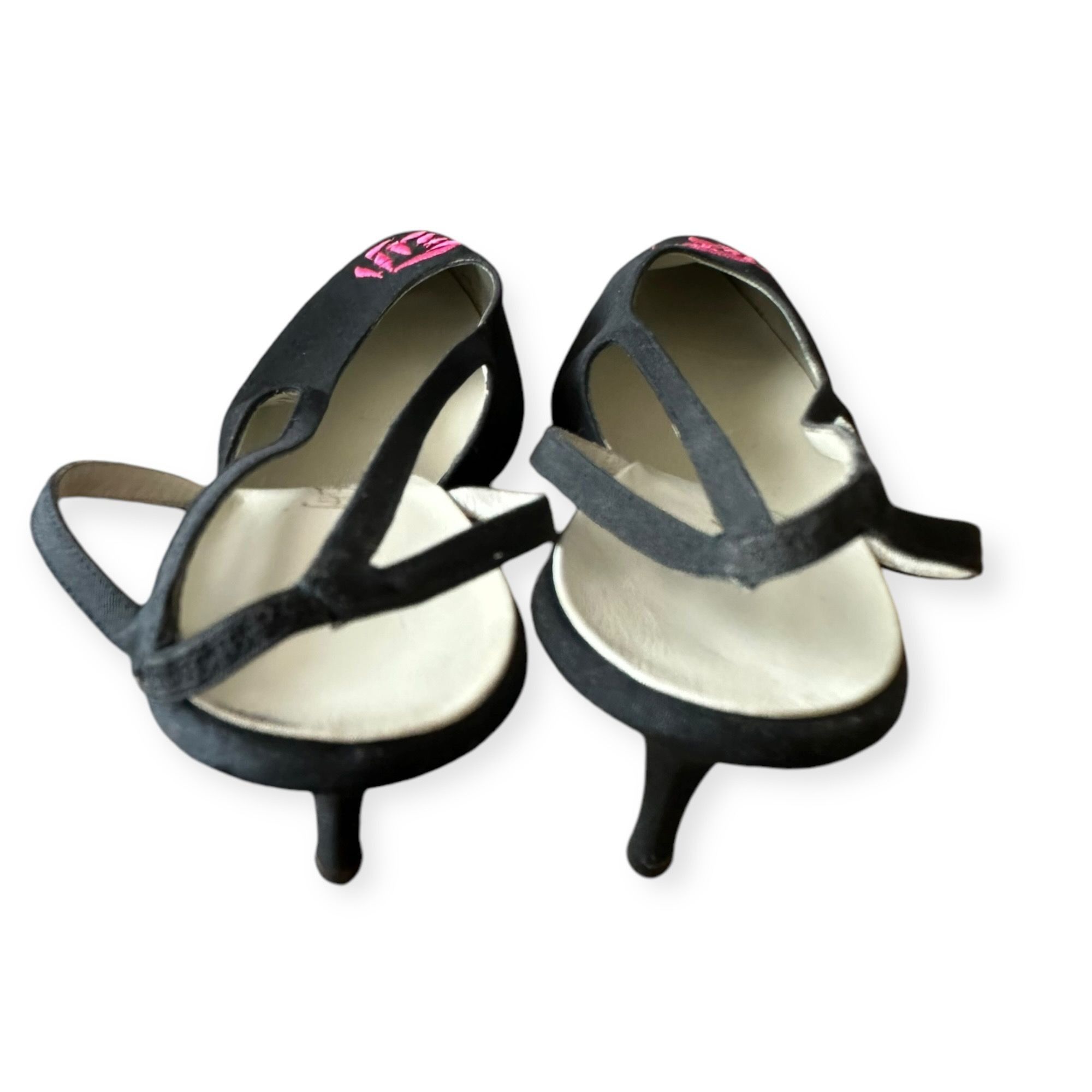 Roger Vivier × Vintage Roger Vivier Black Fabric Embroidered Sling Back Pumps, Vint Size US 7.5 / IT 37.5 - 16 Thumbnail