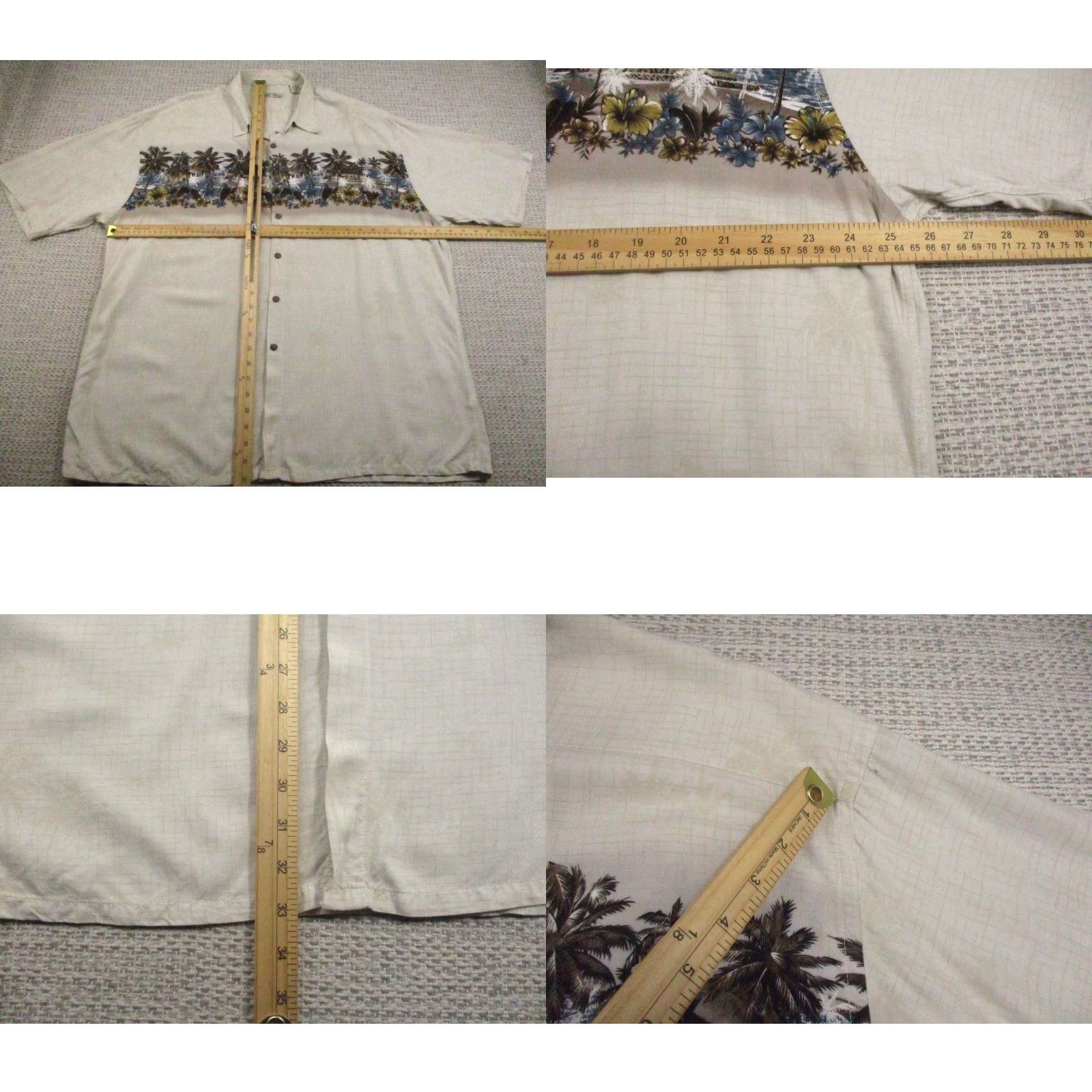 Vintage Batik Bay Shirt Mens 2XL Beige Rayon Hawaiian Aloha Tropical Palm Tree Print Shirt Size US XXL / EU 58 / 5 - 8 Thumbnail