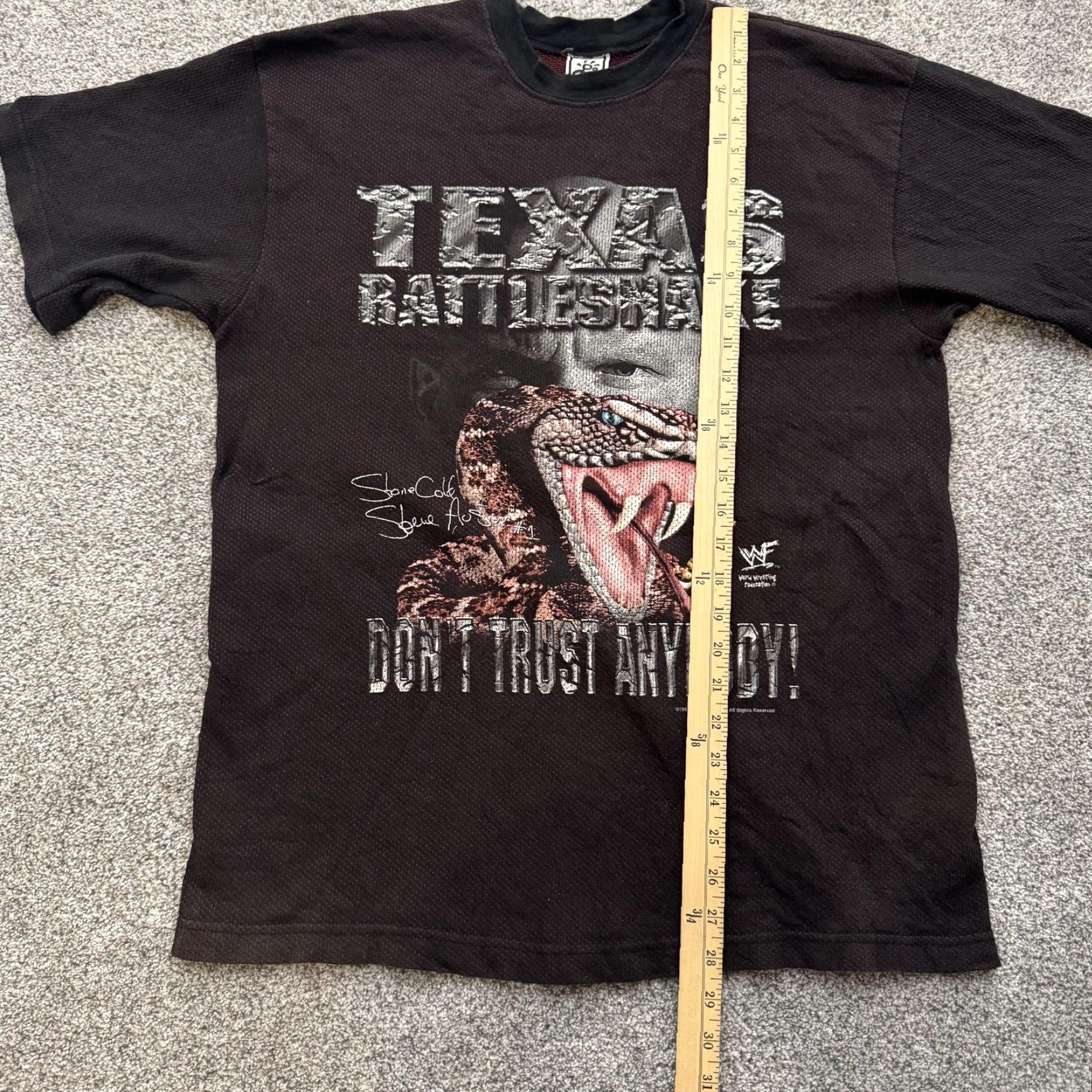 Vintage VINTAGE WWF Stone Cold Steve Austin Shirt Mens Large Black Texas Rattlesnake 90s Size US M / EU 48-50 / 2 - 5 Thumbnail