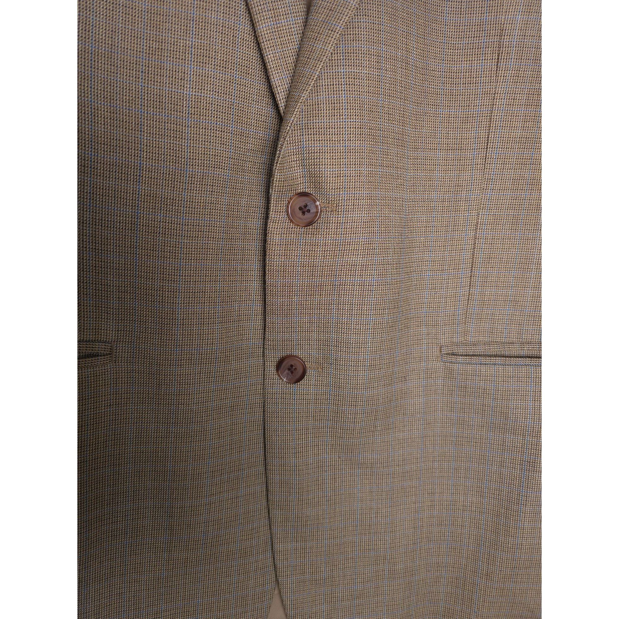 Ralph Lauren Ralph Lauren Mens wool Blazer 44R Silk lined Tan Herringbone Size 44R - 2 Thumbnail