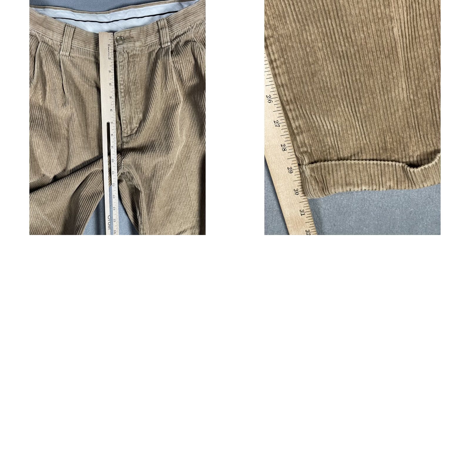 Croft & Barrow Croft & Barrow Pants Mens 33x32 Brown Corduroy Pleated Casual Classic Fit Size US 33 - 8 Thumbnail