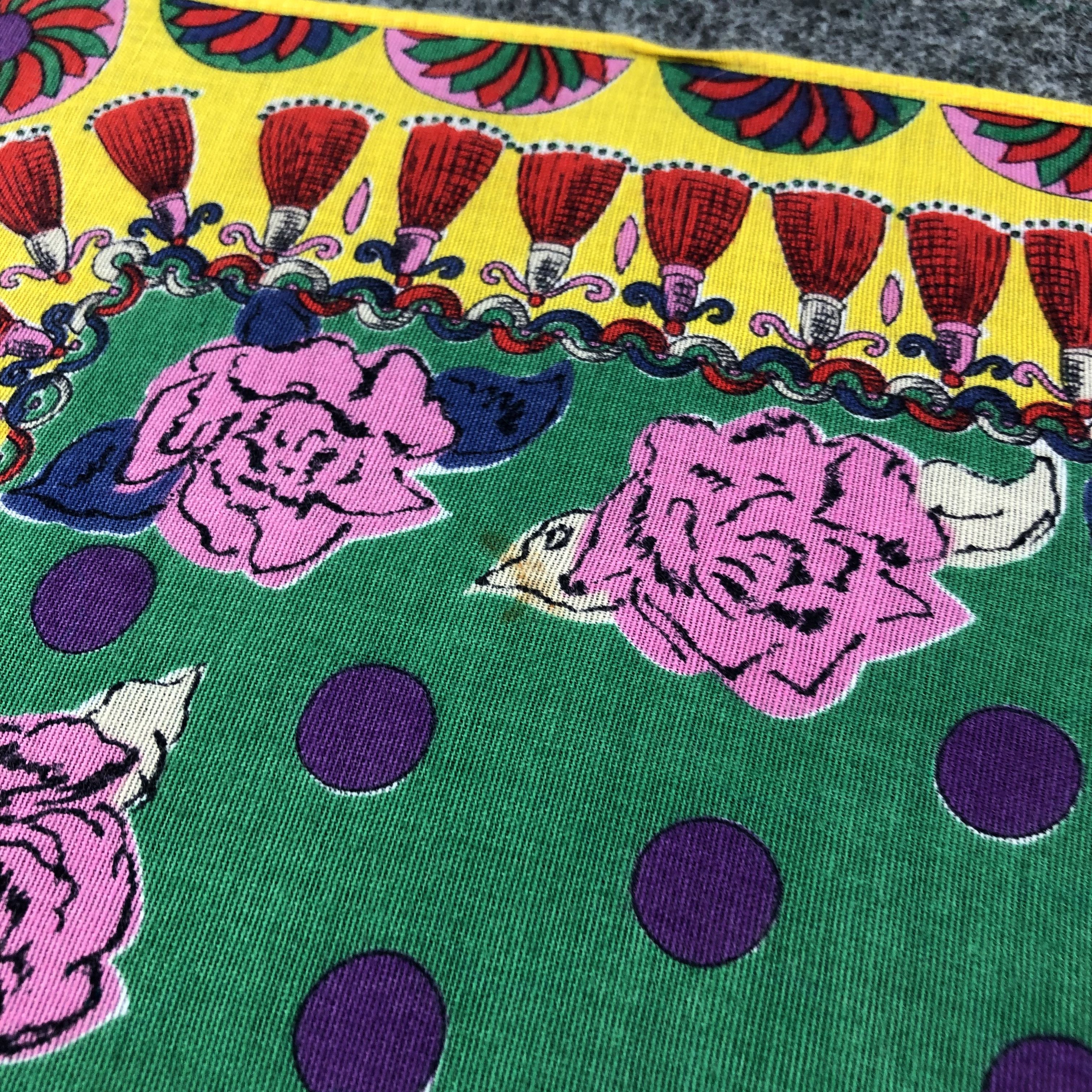Japanese Brand × Michiko Koshino × Vintage Michiko Koshino Handkerchief Neckerchief Bandana H2243 Size ONE SIZE - 5 Thumbnail
