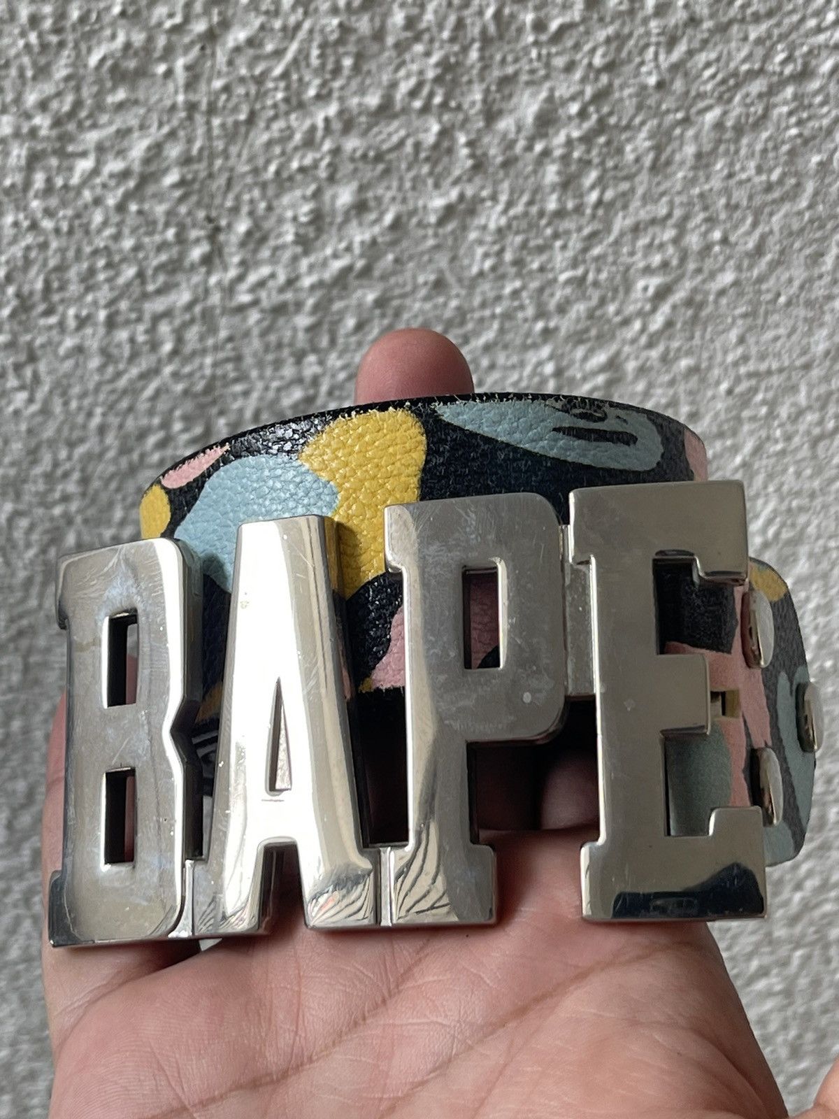 Bape A Bathing Ape Bape Spellout Black Cotton Candy Camo Belts Size 44 - 8 Thumbnail