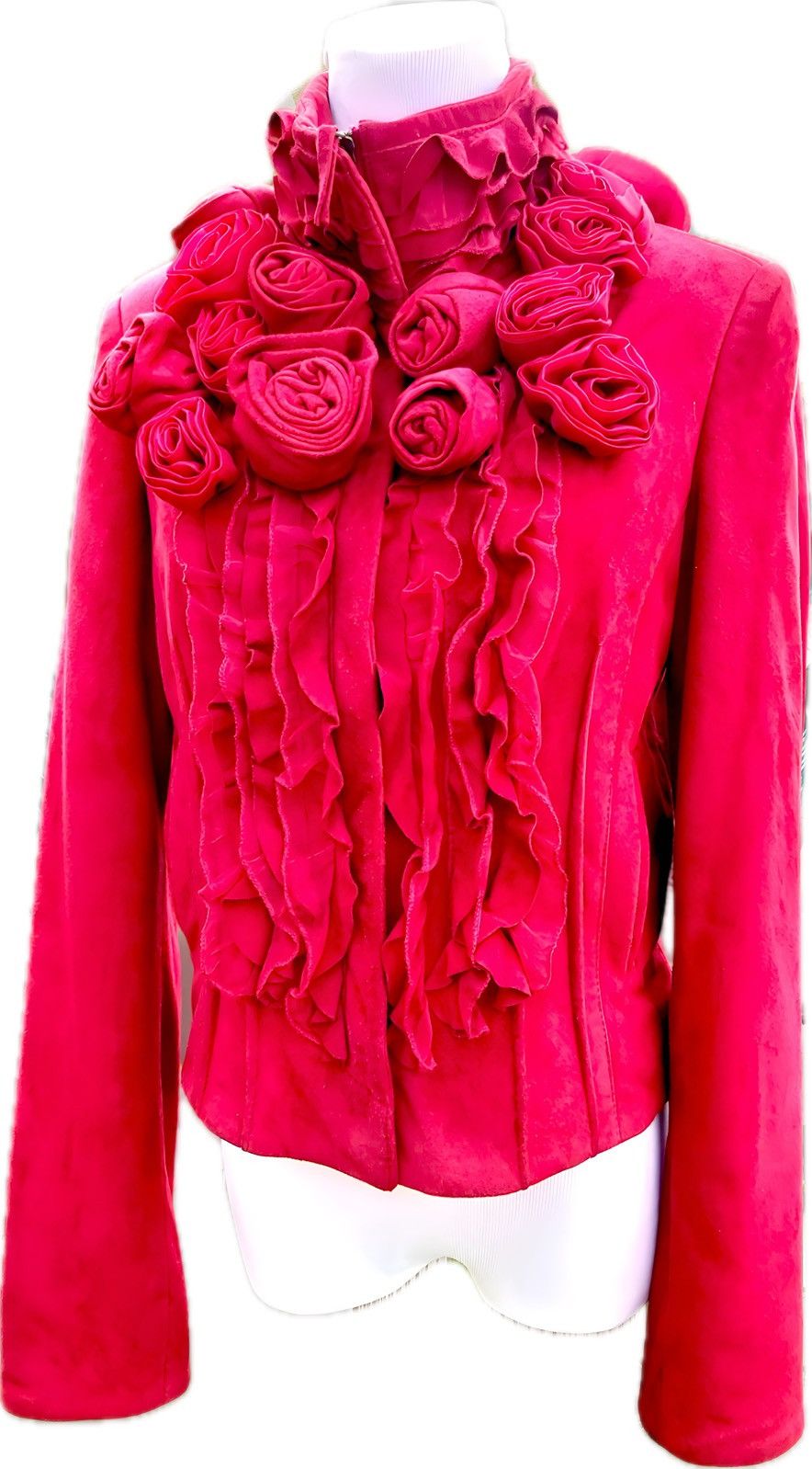 Roberto Cavalli ARCHIVE SUEDE LEATHER ROSES JACKET Size M / US 6-8 / IT 42-44 - 1 Thumbnail