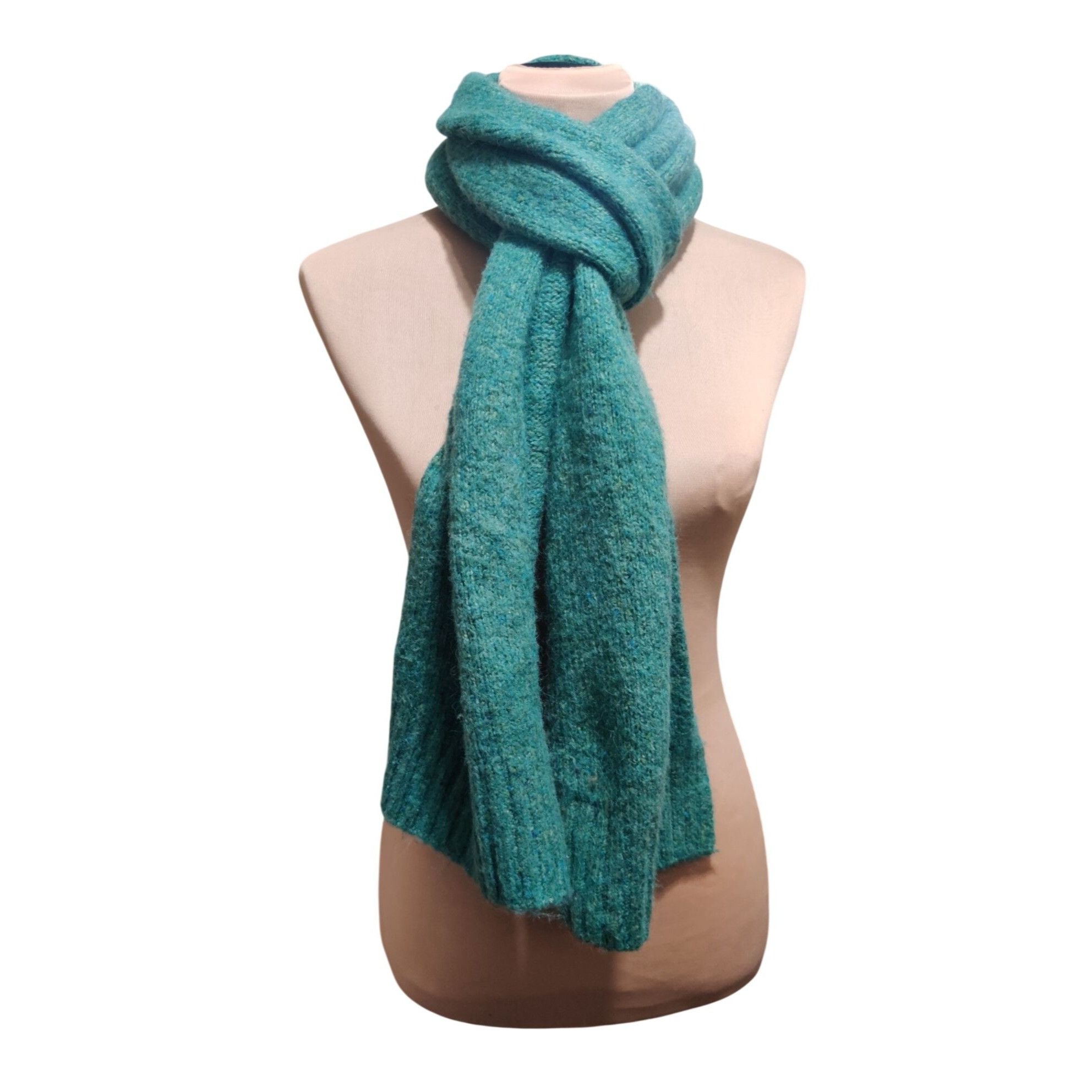 Other Green Wool Blend Speckled Knit Scarf Cozy Soft Winter Chic W Size ONE SIZE - 1 Thumbnail