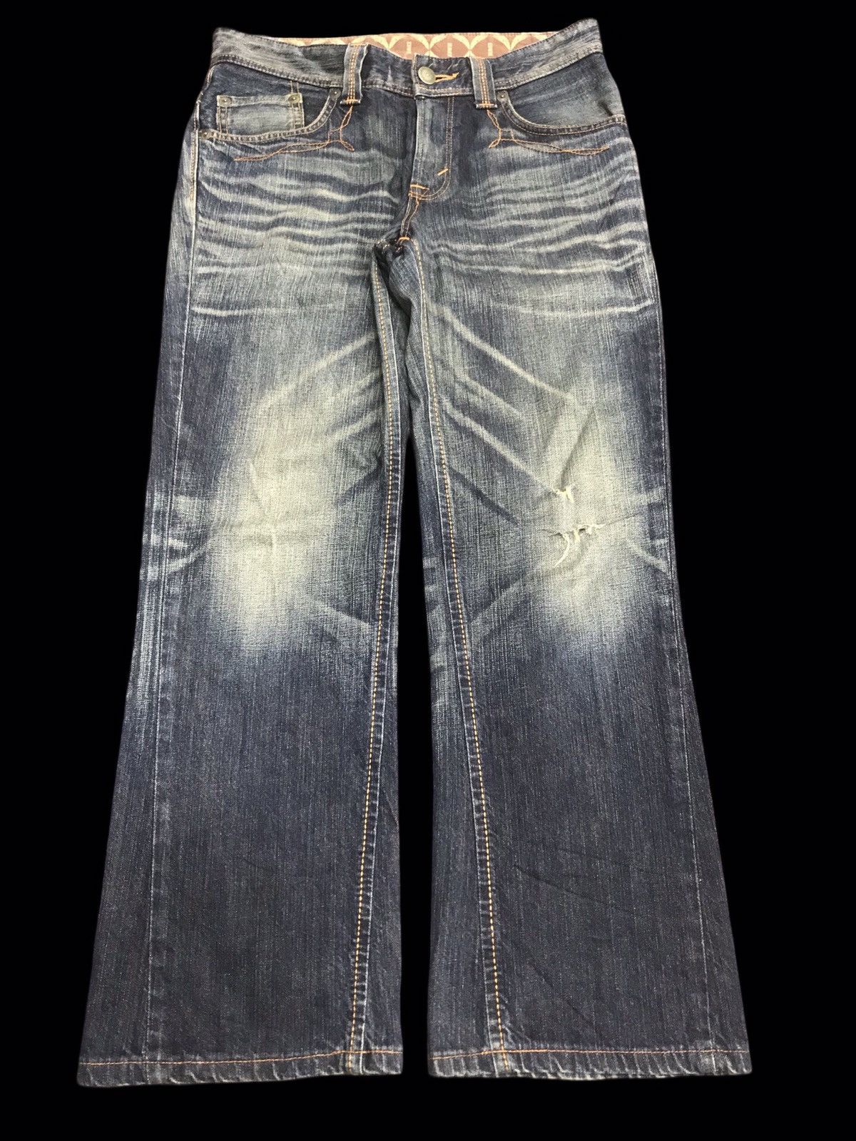 Pre-owned Distressed Denim X Edwin Flaresick Buffalo Head Edwin Flare Distressed Denim F203