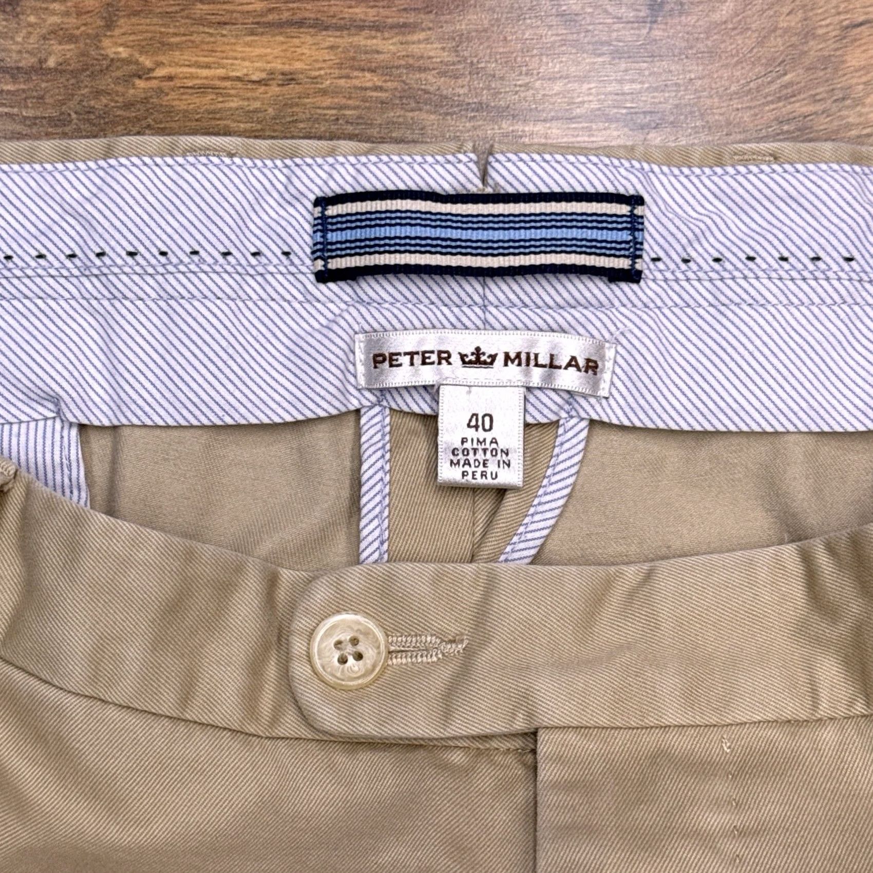 Peter Millar Peter Millar Pants Adult 40 Brown Pima Cotton Flat Front Mid Rise Chino Workwear Formal 40 Regular Brown Mens Medium? Size US 40 / EU 56 - 4 Thumbnail