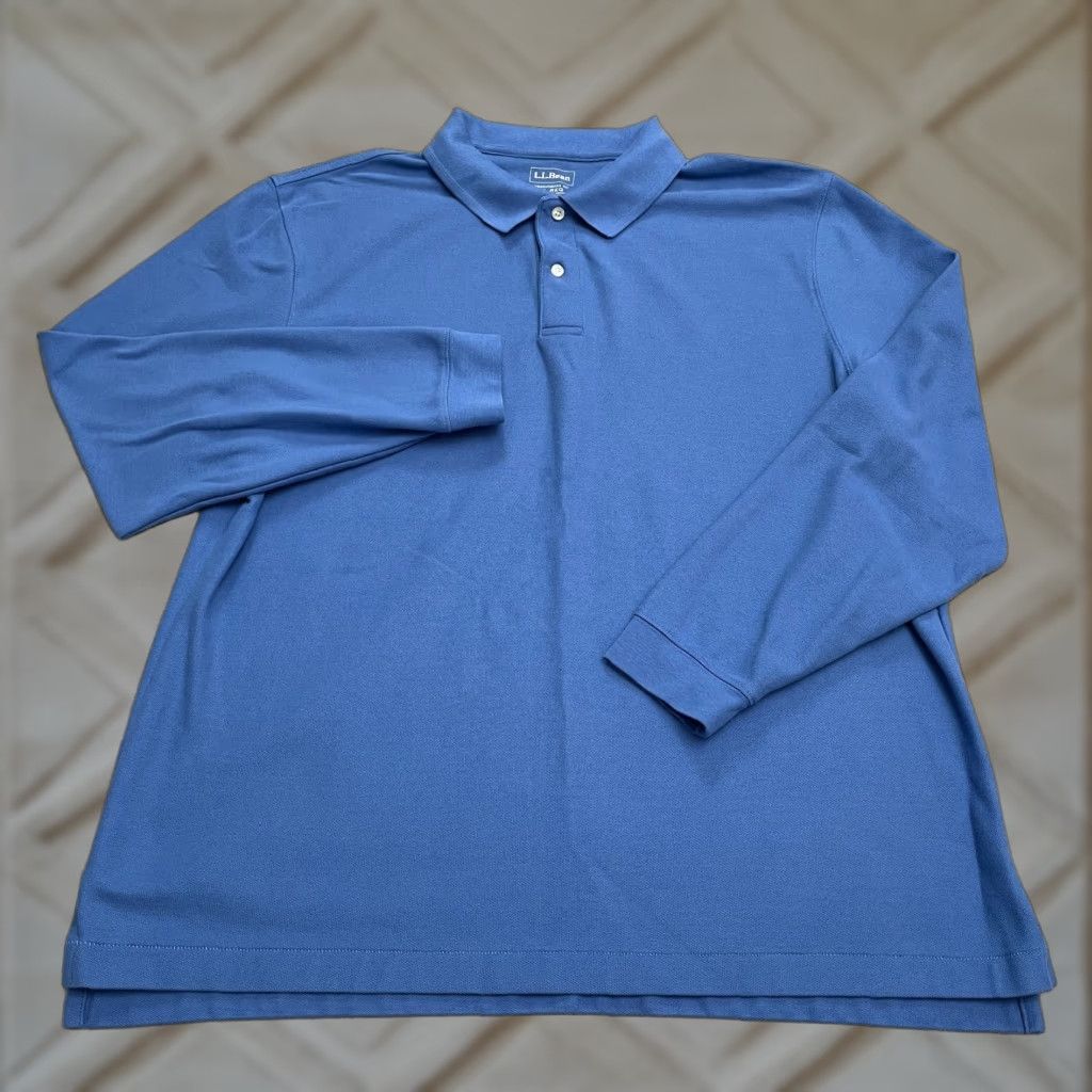 Vintage L.L. Bean Polo Shirt Mens XL Blue Long Sleeve 100% Cotton Casual Activewear Size US XL / EU 56 / 4 - 1 Thumbnail