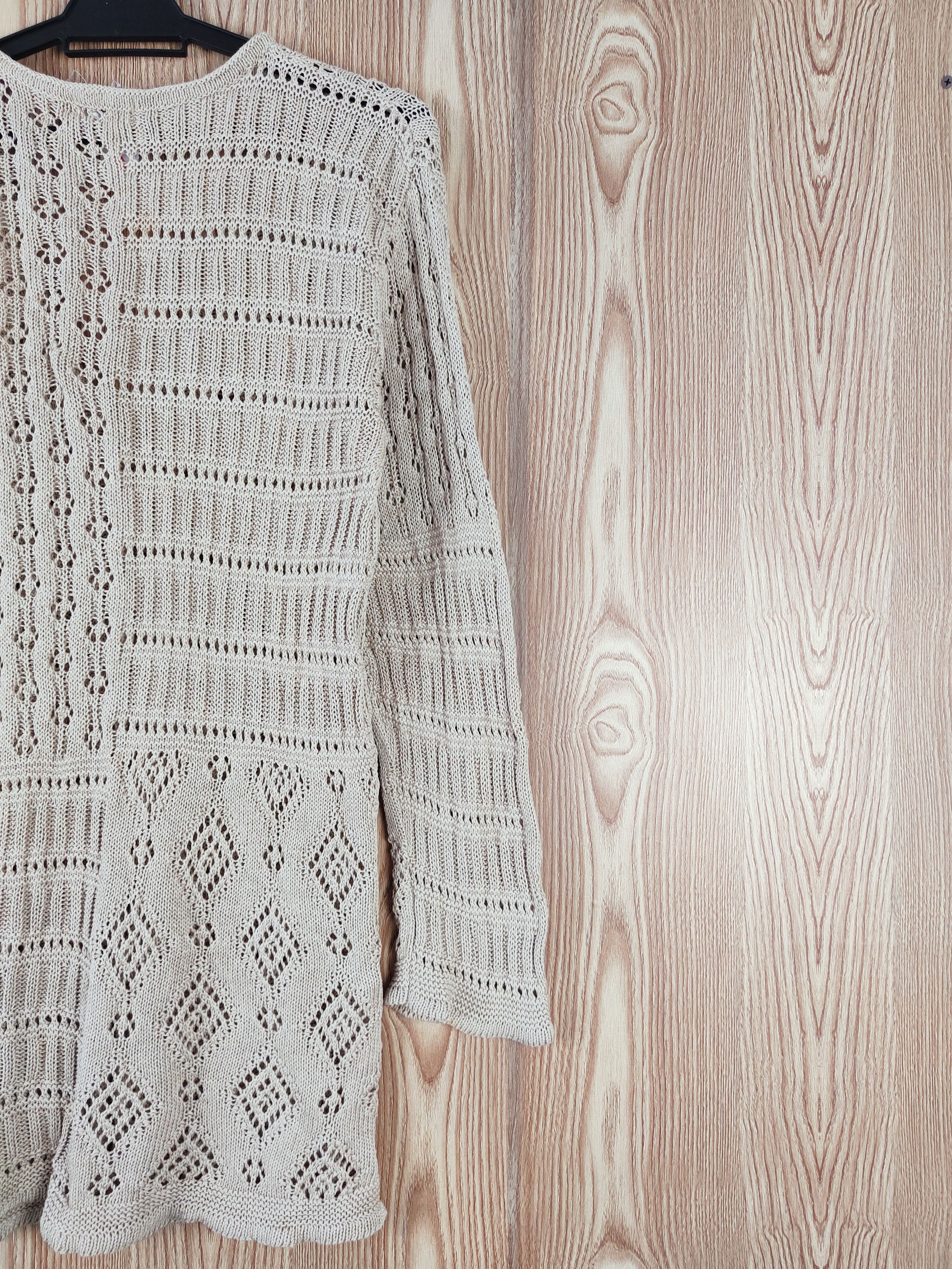 Japanese Brand × Vintage Selection RJ Brown Mesh Net Knitwear Long Cardigan #W475 Size M / US 6-8 / IT 42-44 - 9 Thumbnail