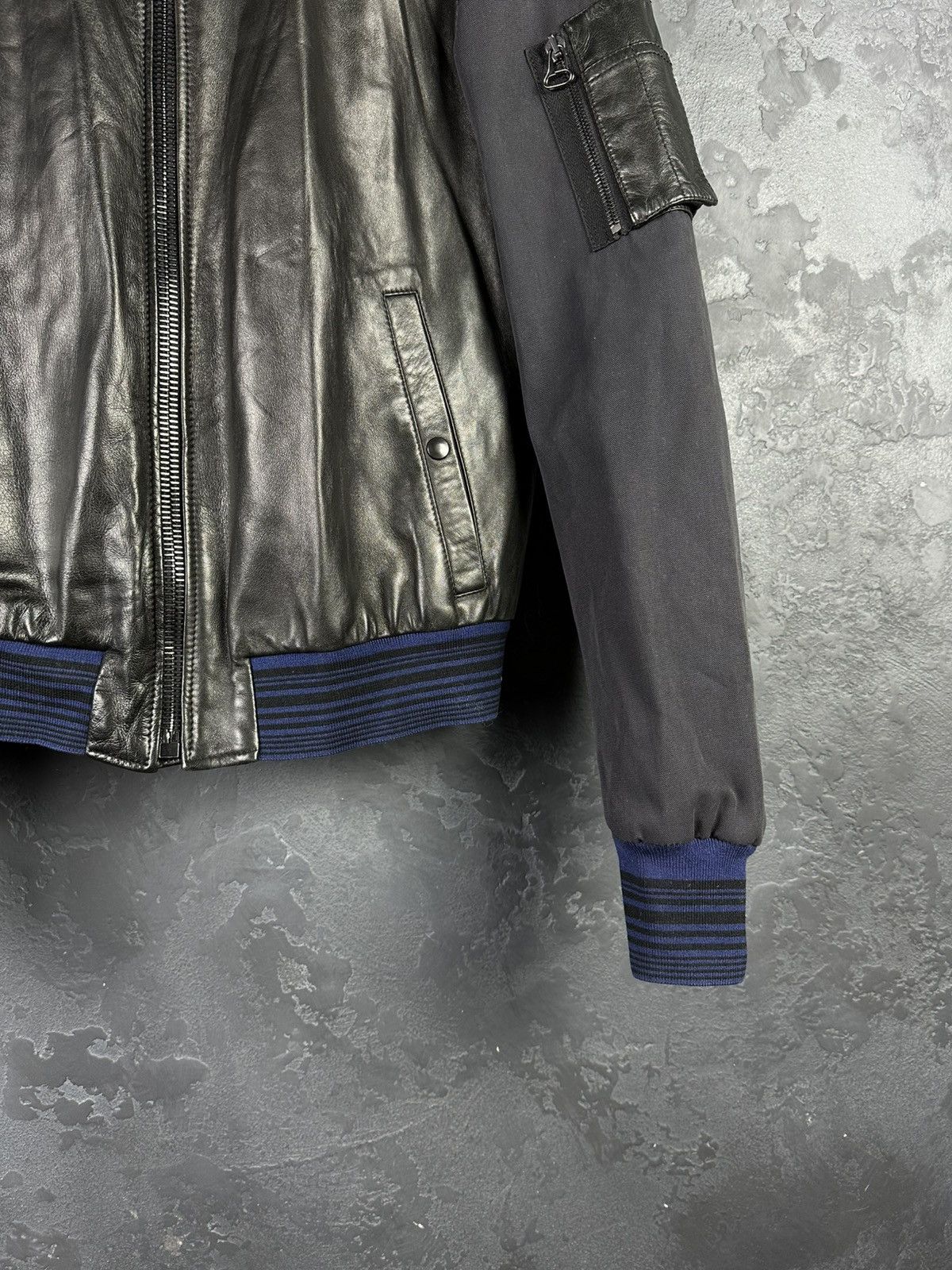 Lanvin Lanvin Men's Leather Full Zip Bomber Jacket Size US M / EU 48-50 / 2 - 5 Thumbnail