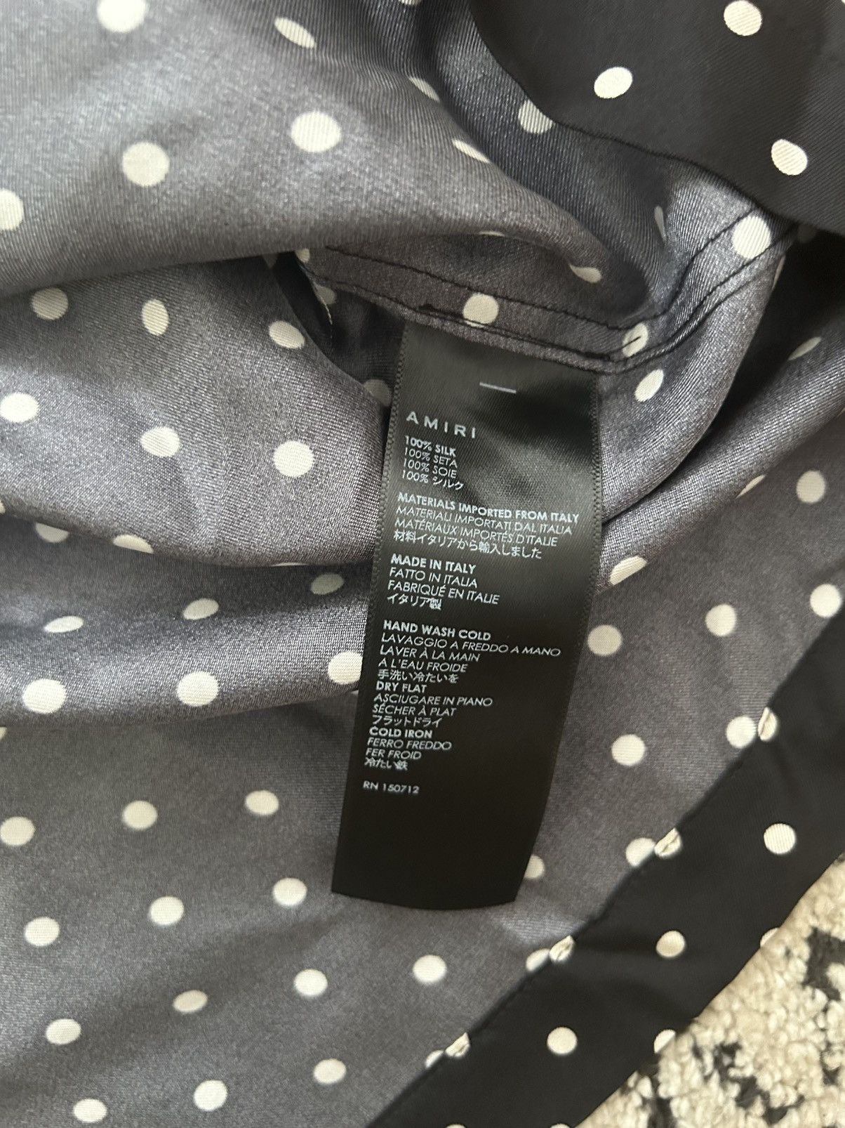 Amiri Amiri Polka Dot Silk Short Sleeve Shirt - Black/White Size US M / EU 48-50 / 2 - 4 Thumbnail