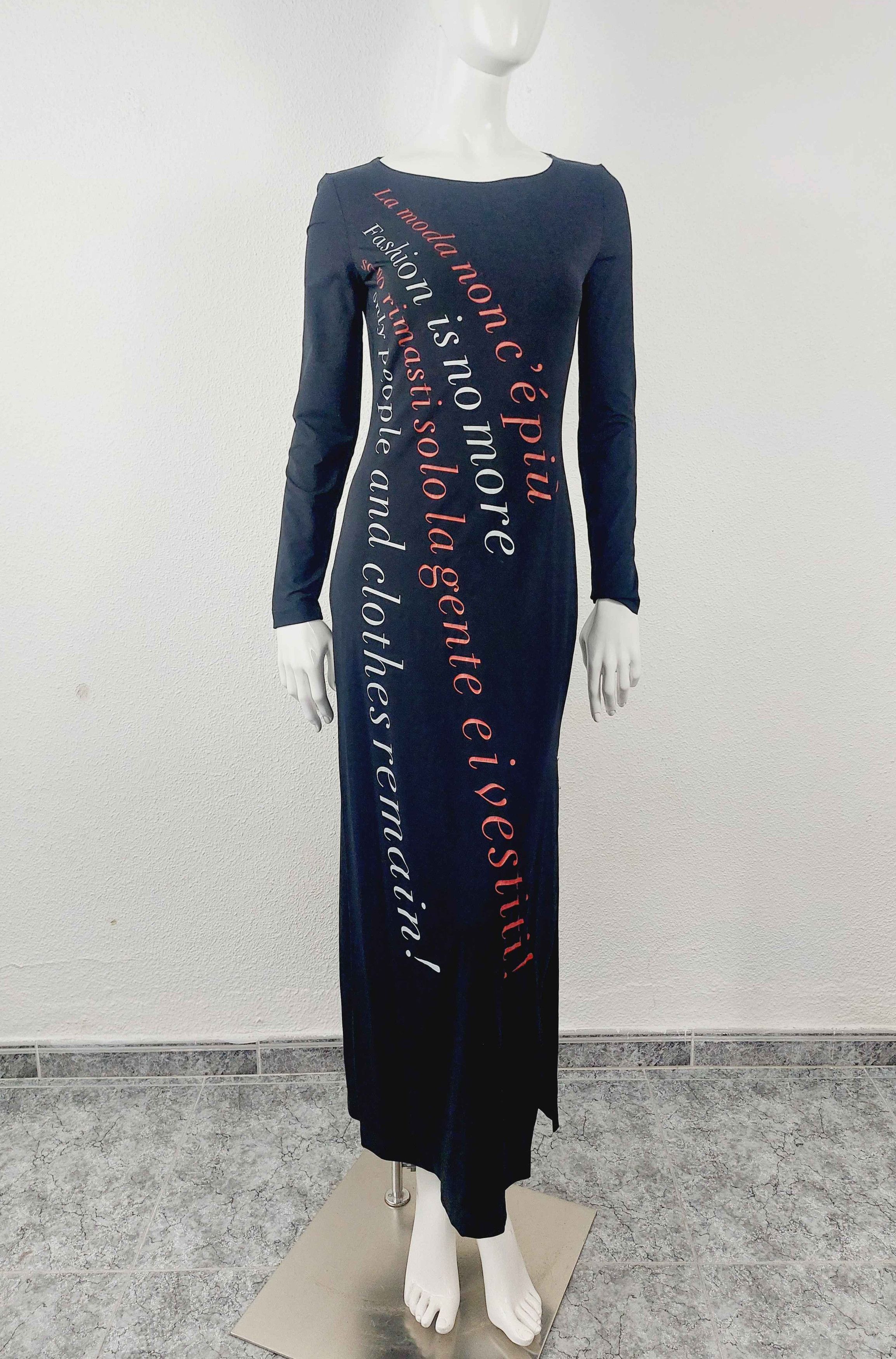 Moschino Moschino Fashion Is No More Slogan Text Moda Maxi Dress Size L / US 10 / IT 46 - 4 Thumbnail