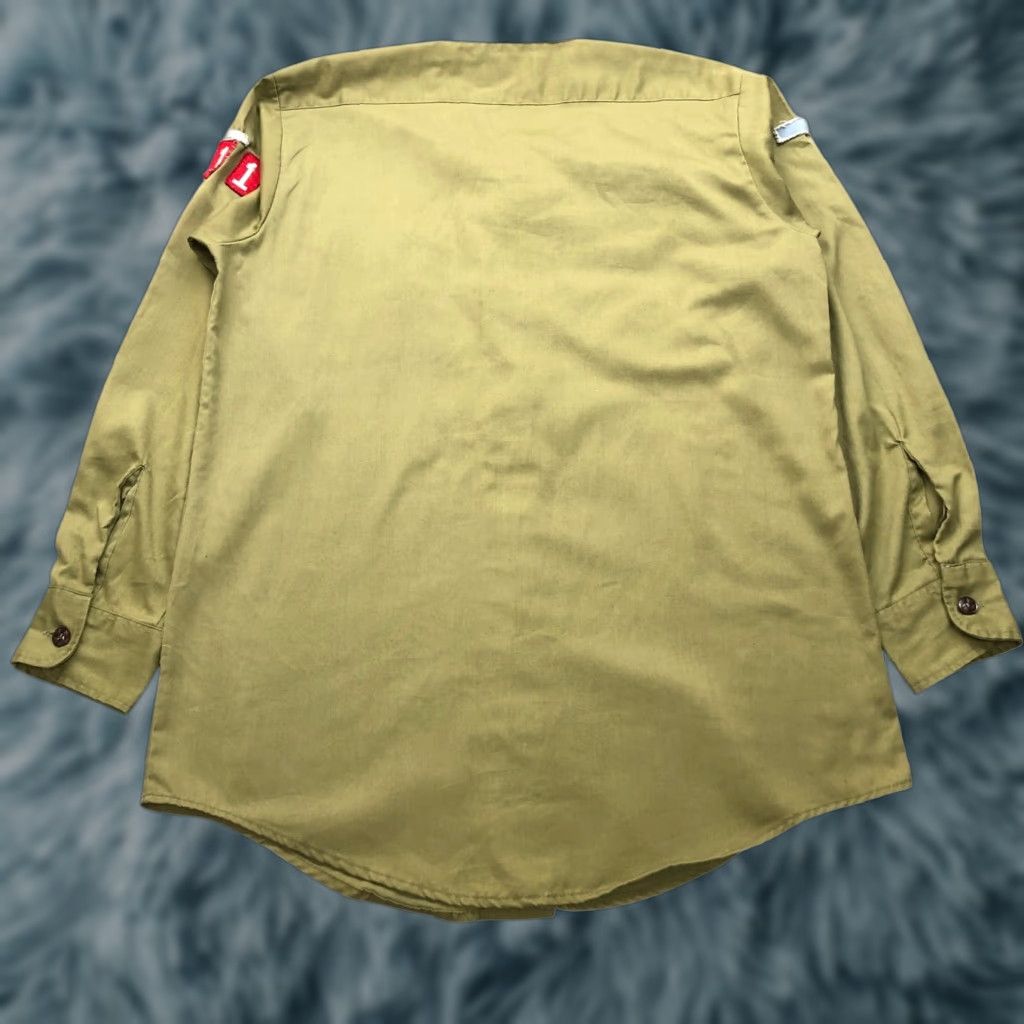 Vintage VINTAGE BSA Uniform Shirt Mens Large Green 60s 70s Button-Up Long Sleeve Casual Travel Georgia Boys Scout of America Size US M / EU 48-50 / 2 - 1 Thumbnail