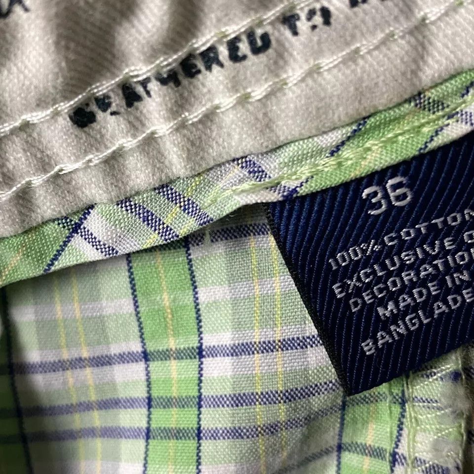 Izod Izod Cargo Shorts Men's Size 36 100% Cotton Plaid Green Size US 36 / EU 52 - 8 Thumbnail