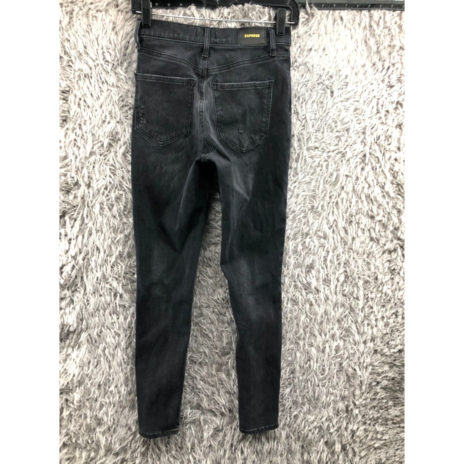 Express Express Jeans Skinny High Rise Size 2 Womens Black Dark Wash Denim 5-Pocket Modern Womens Clothing Size 26" / US 2 / IT 38 - 7 Thumbnail