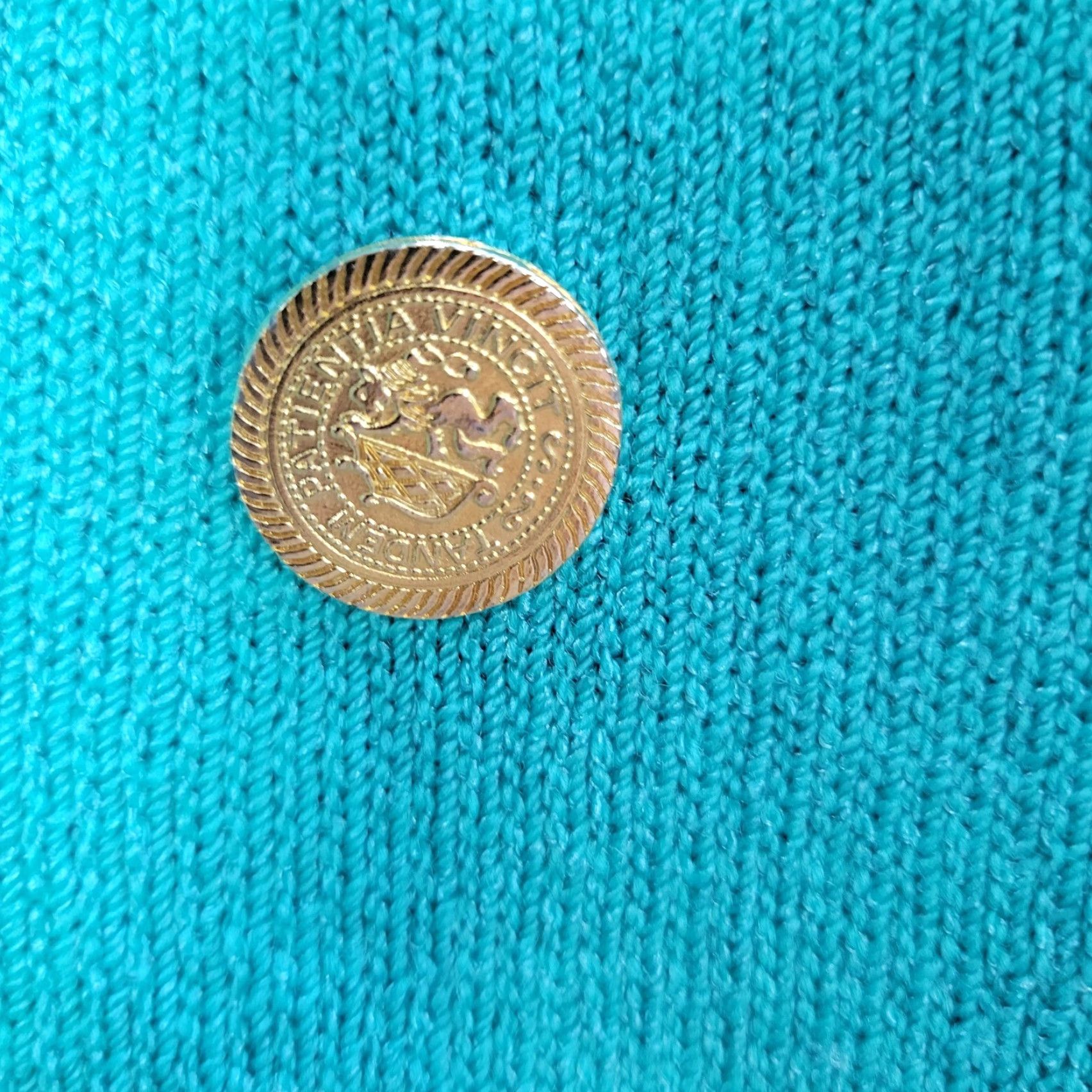 Vintage Don Sayres for Wellmore Turquoise Knit Wool Rayon Jacket Blazer Double-Breasted Sz 8 Womens Size M / US 6-8 / IT 42-44 - 7 Thumbnail