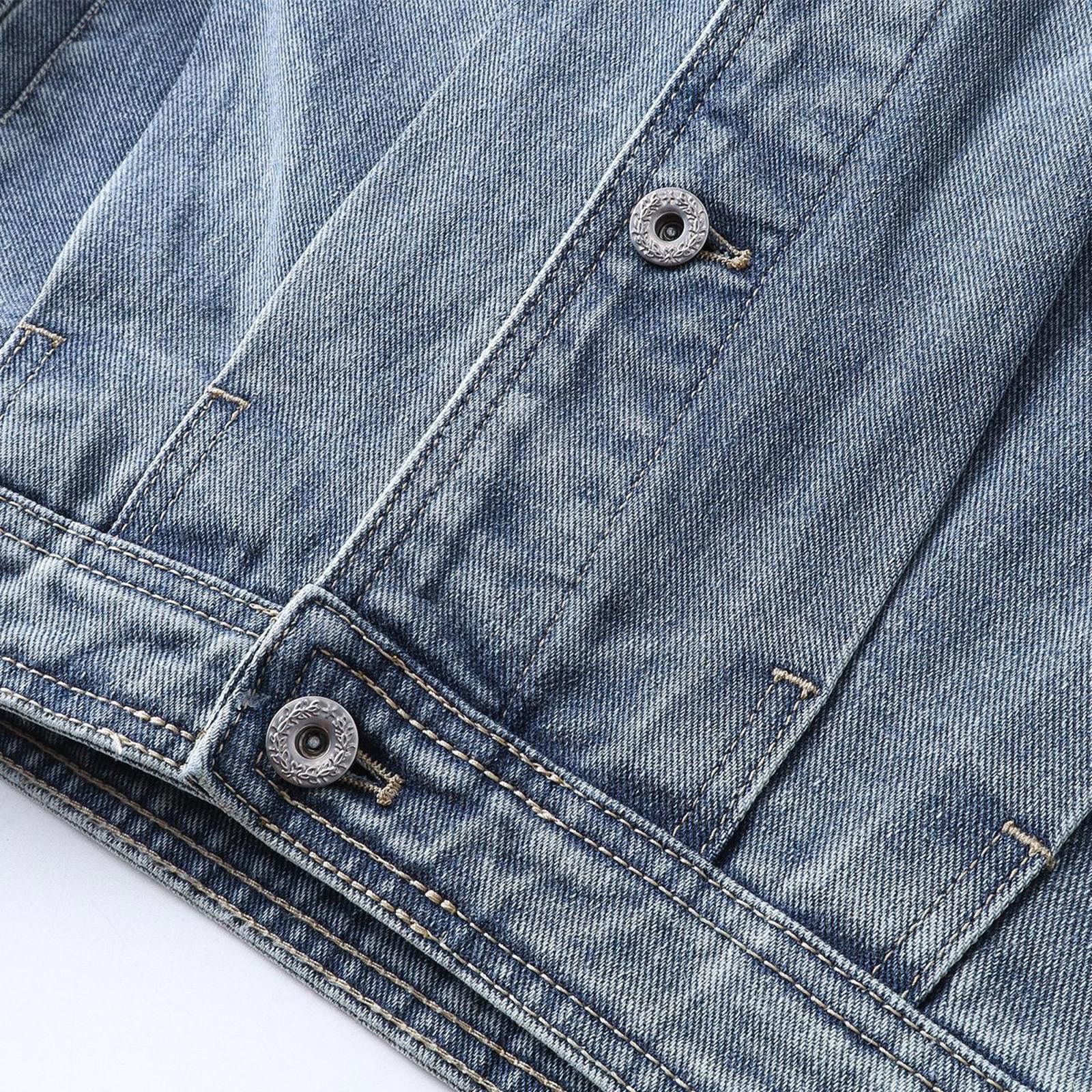 Other Washed Raw Denim Moto Jacket | Corduroy Collar Size US M / EU 48-50 / 2 - 4 Thumbnail