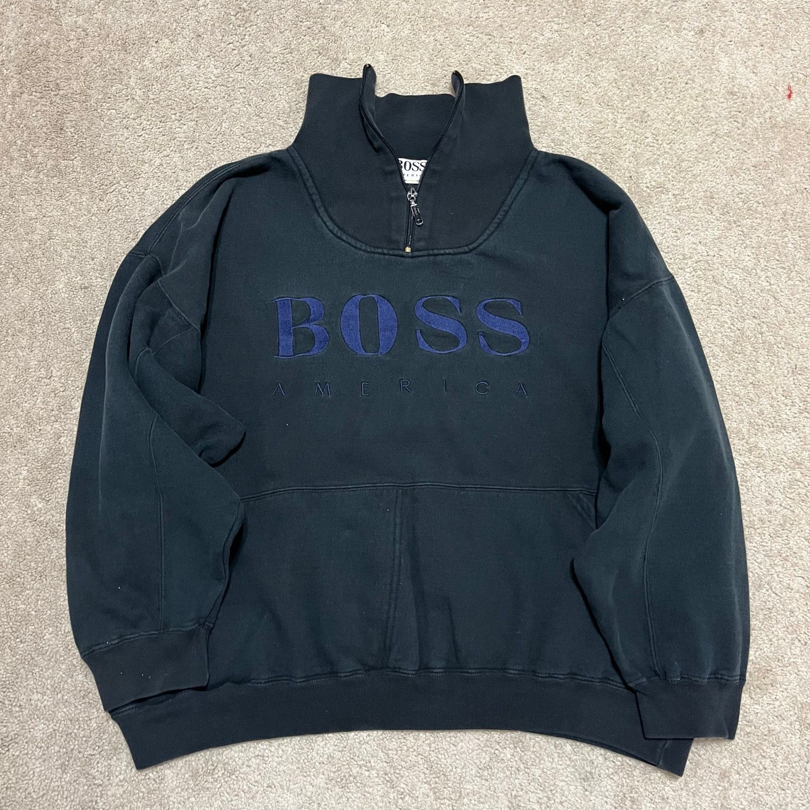 Other Y2K Boss America Turtle Neck Quarter Zip Black Jacket XL Size US XL / EU 56 / 4 - 1 Thumbnail