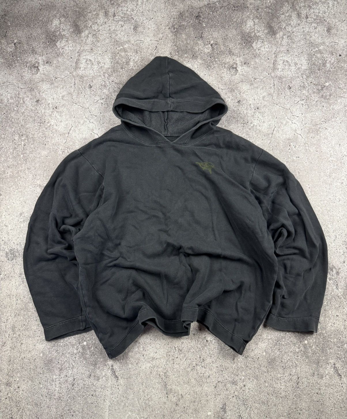 Vintage Vintage Y2K Faded Black Anarchy boxy hoodie Avant garde Size US M / EU 48-50 / 2 - 2 Thumbnail