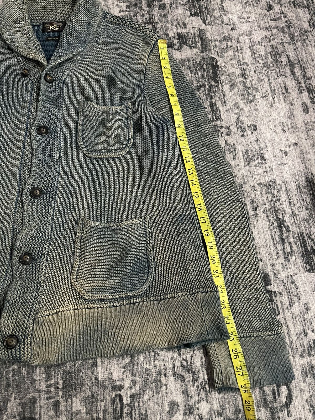 RRL Ralph Lauren RRL Double Ralph Lauren Indigo Cardigan Distressed Knit Size US L / EU 52-54 / 3 - 20 Thumbnail