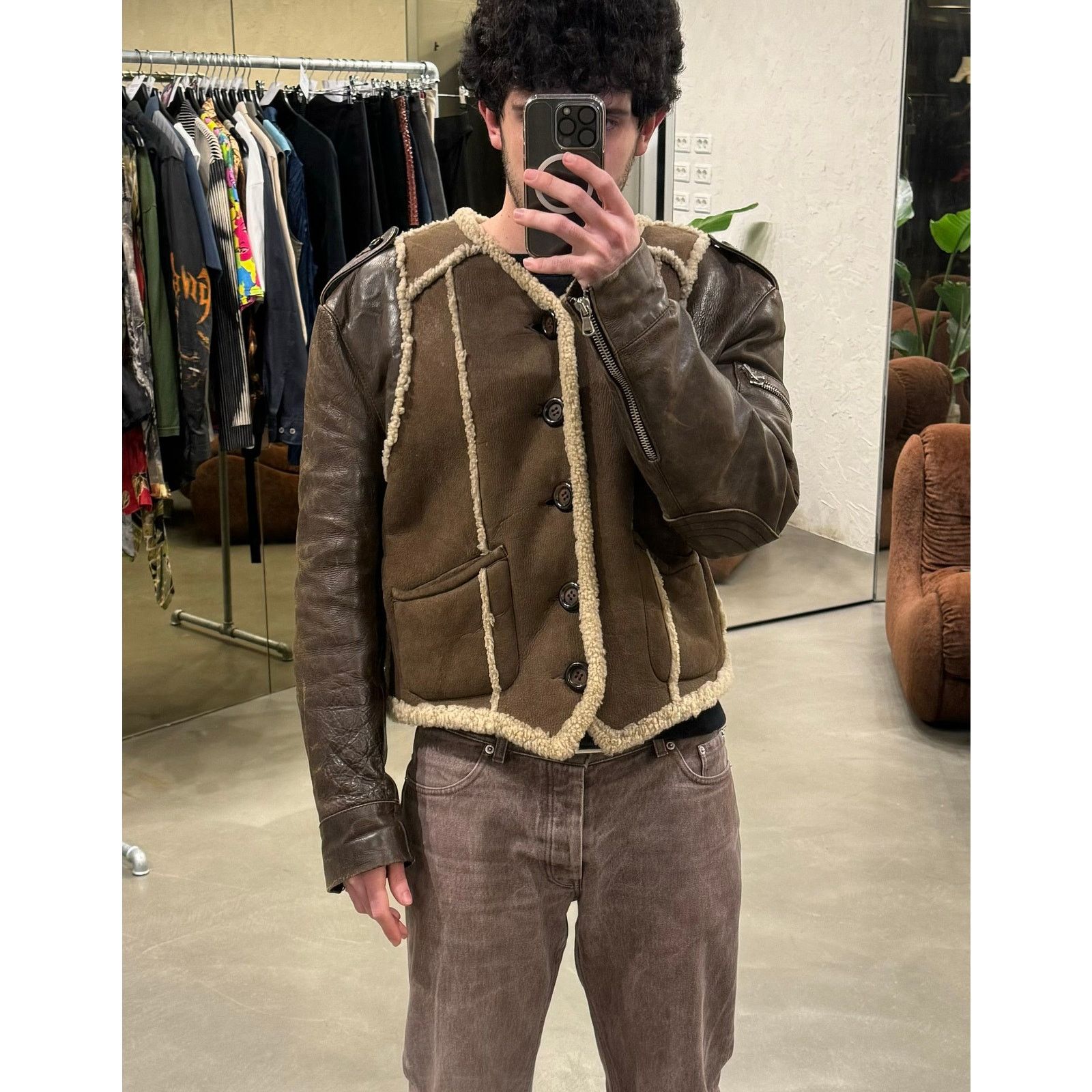 Dolce & Gabbana 1990s Dolce & Gabbana shearling leather military jacket Size US M / EU 48-50 / 2 - 4 Thumbnail