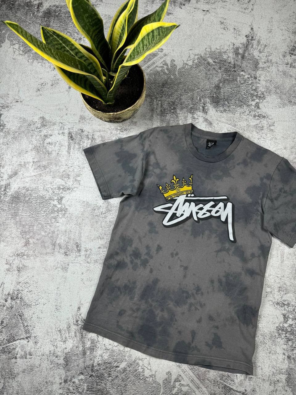 Pre-owned Stussy X Vintage Stussy 90's Tie Dye T-shirt Crazy Very In Grey