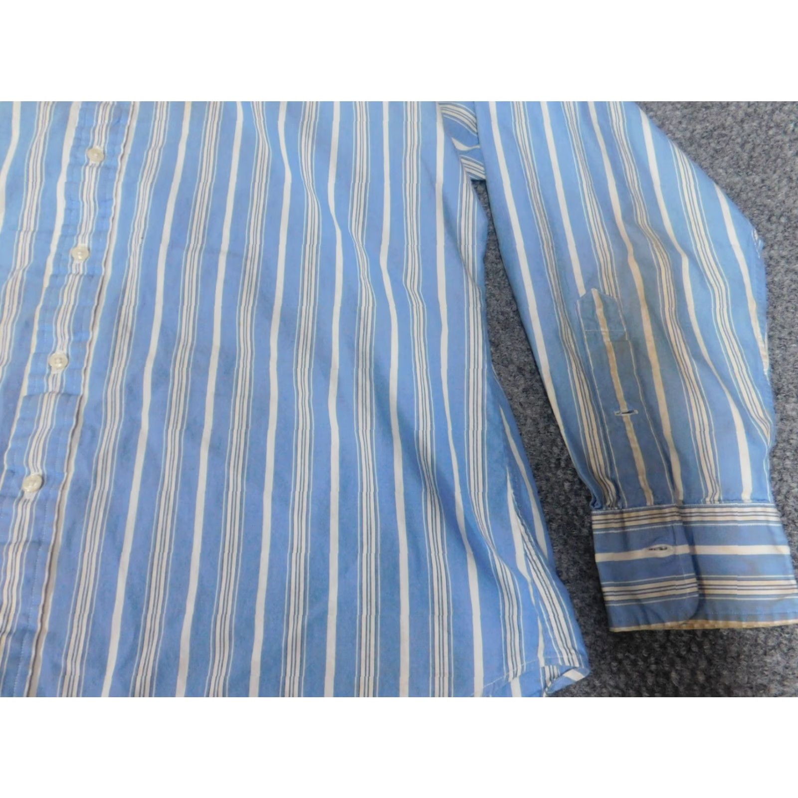 Polo Ralph Lauren Polo Ralph Lauren Shirt 16.5 Mens Blue Striped Button Down Collar Classic Button Up Dress Shirt Size US XL / EU 56 / 4 - 4 Thumbnail