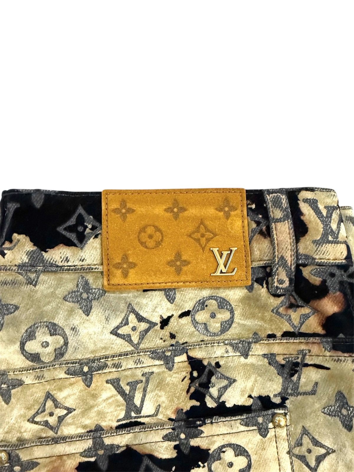 Louis Vuitton Louis Vuitton 34 Faded Fire Bleached Monogram Cloud Jeans Size US 34 / EU 50 - 4 Thumbnail