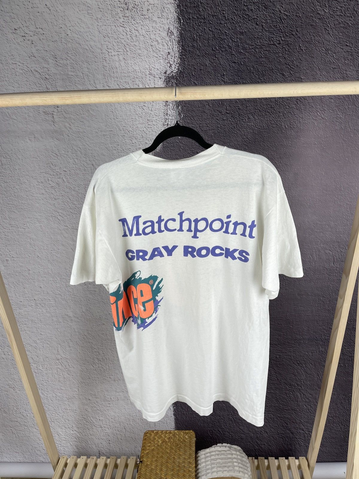 Fruit Of The Loom FOTL Prince Gray rocks matchpoint made in Canada vintage tee Size US L / EU 52-54 / 3 - 12 Thumbnail