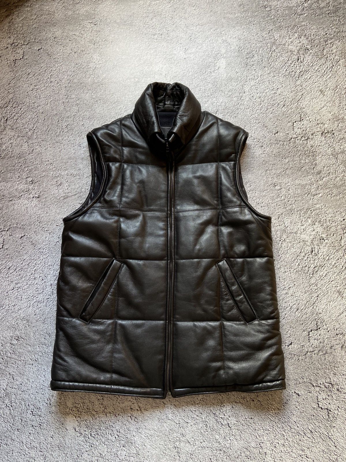 If Six Was Nine Vintage Padded Leather Vest Rick Owens Undercover Style Size US M / EU 48-50 / 2 - 1 Thumbnail