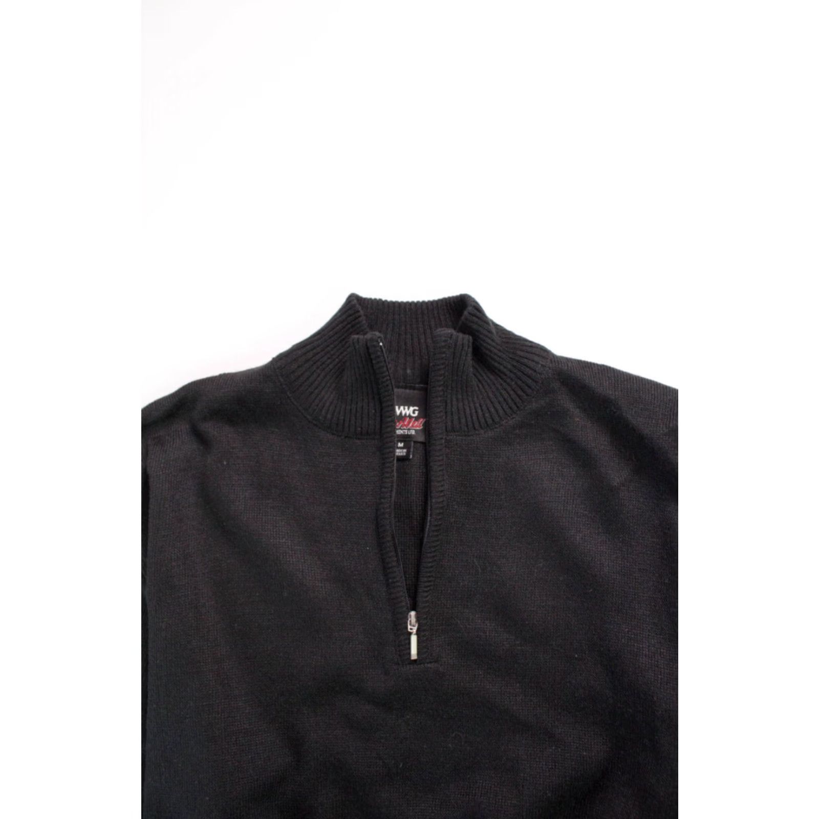 Vintage VINTAGE Wear Well Garments Sweater Medium Black 2000s Half Zip Pullover Women? Mens? Size M / US 6-8 / IT 42-44 - 2 Thumbnail