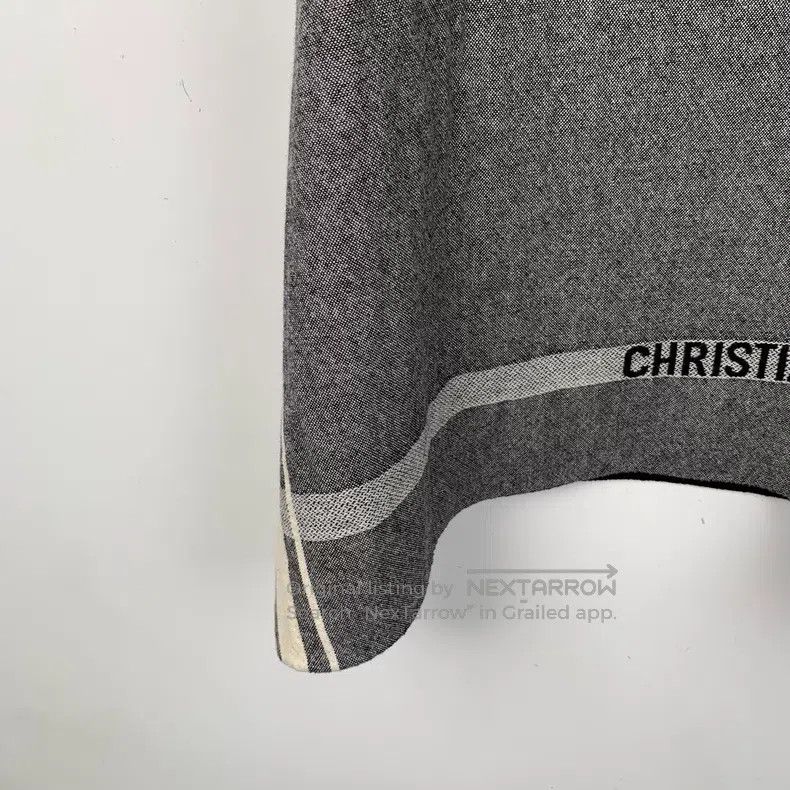 Dior Dior Gray striped woollen cloak shawl coat Size S / US 4 / IT 40 - 4 Thumbnail