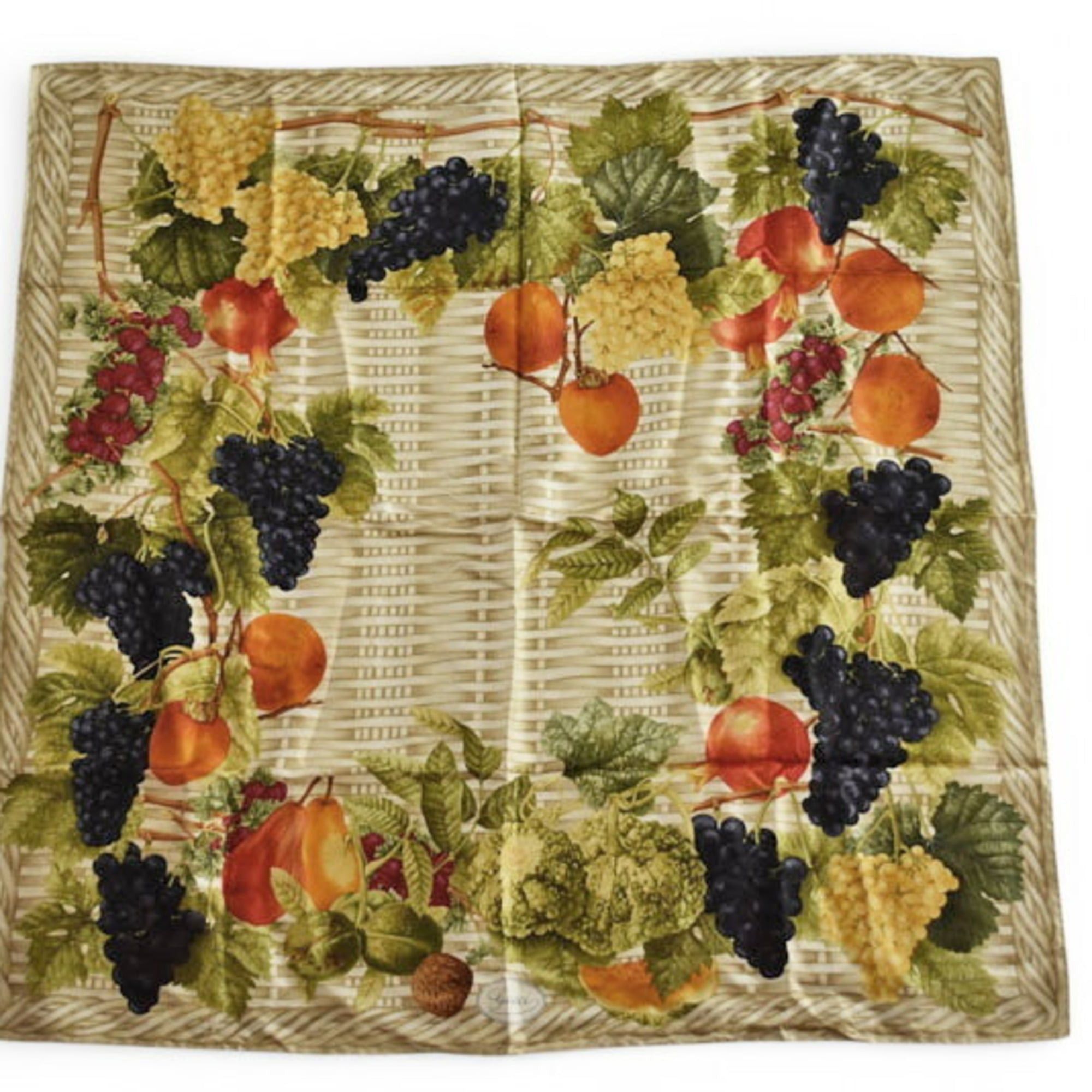 Gucci Gucci scarf, muffler, large size, fruit pattern, beige multi-color. Size ONE SIZE - 1 Thumbnail