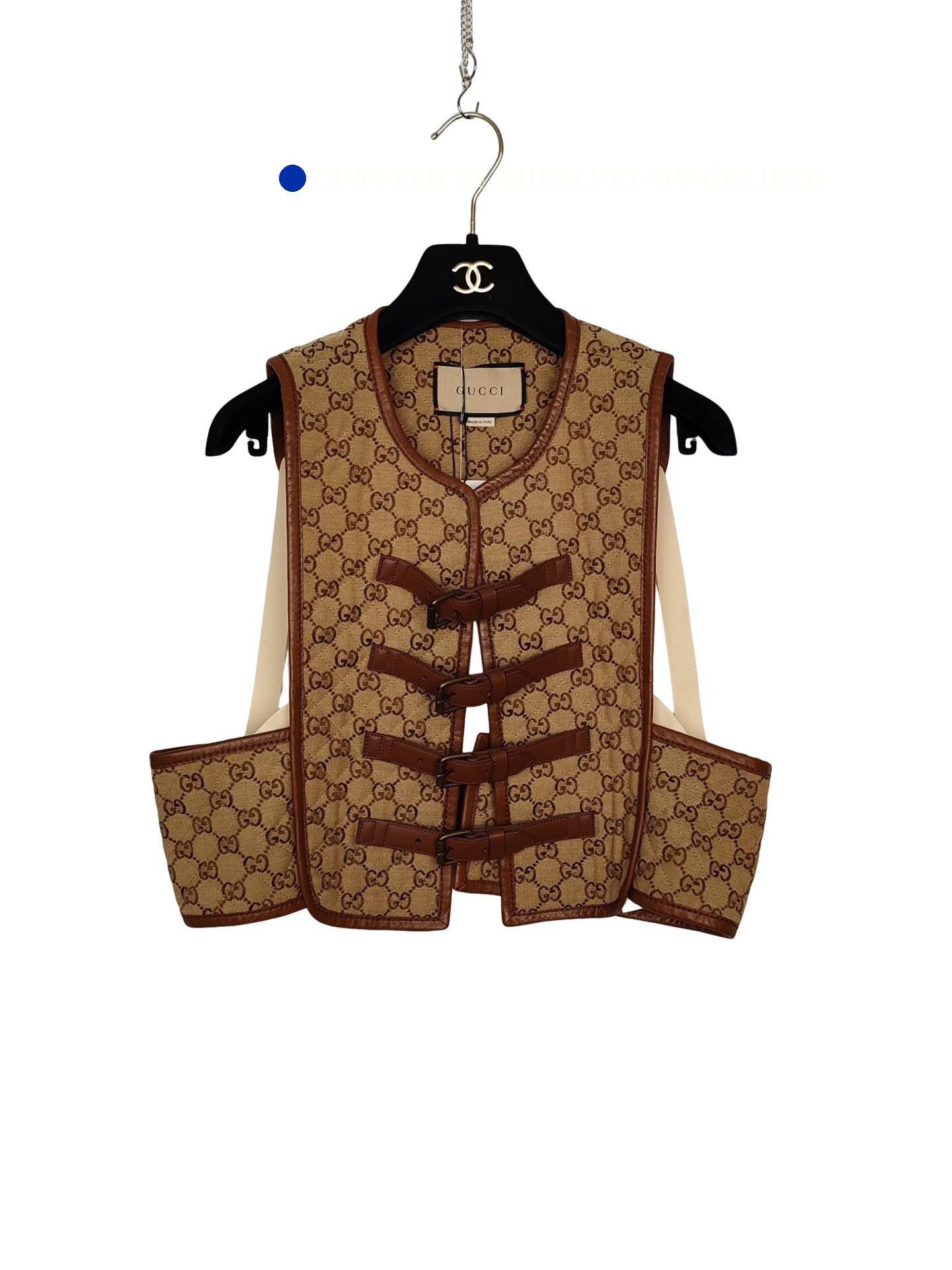 Gucci Beige Patterned Buckle-Front Vest Size US M / EU 48-50 / 2 - 1 Thumbnail