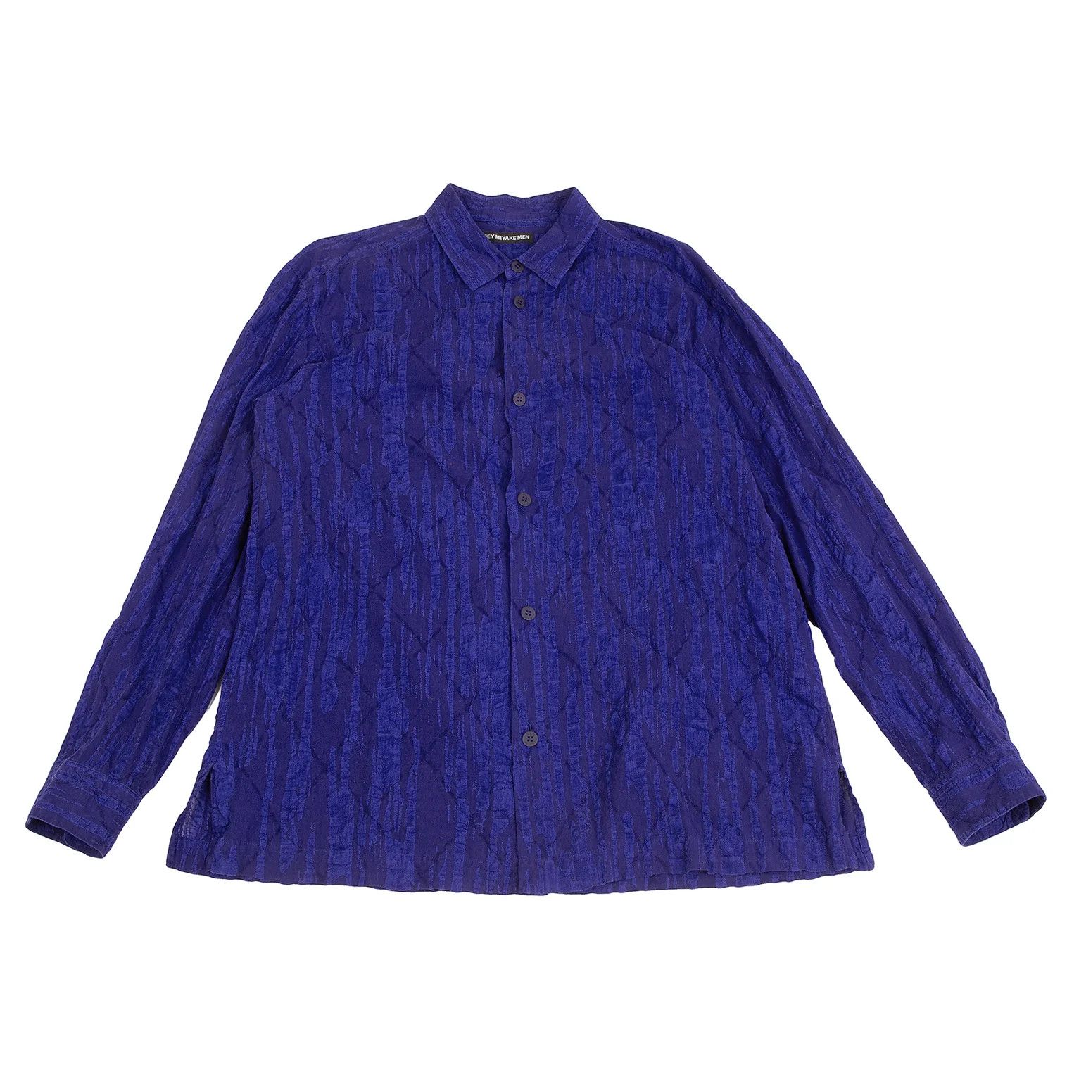 Issey Miyake Random Ripple Stripe Shirt in Blue 4 Size US XL / EU 56 / 4 - 1 Thumbnail