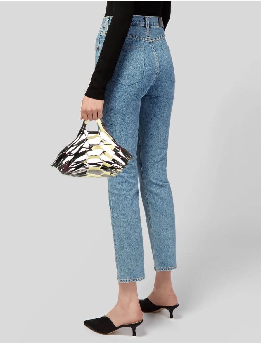 If Six Was Nine × Jean Paul Gaultier × Marni 🇮🇹 Vtg MARNI Saffiano Leather Cutout Basket Fishnet Bag Size ONE SIZE - 2 Thumbnail