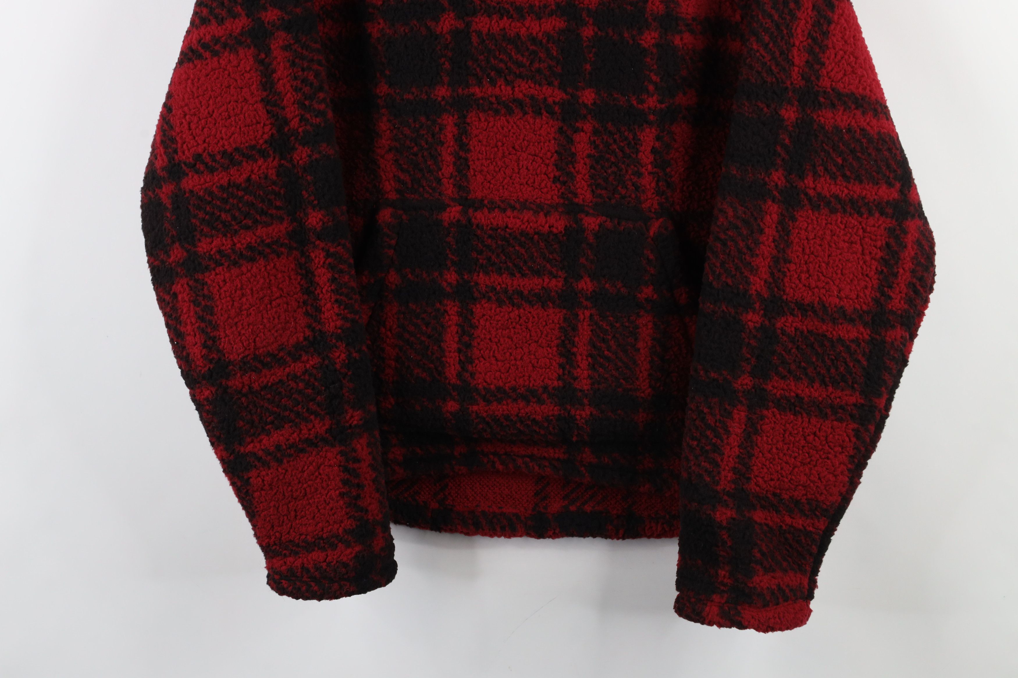 Pink × Vintage New Pink Victorias Secret Deep Pile Fleece Hoodie Red Plaid Size XS / US 0-2 / IT 36-38 - 3 Thumbnail