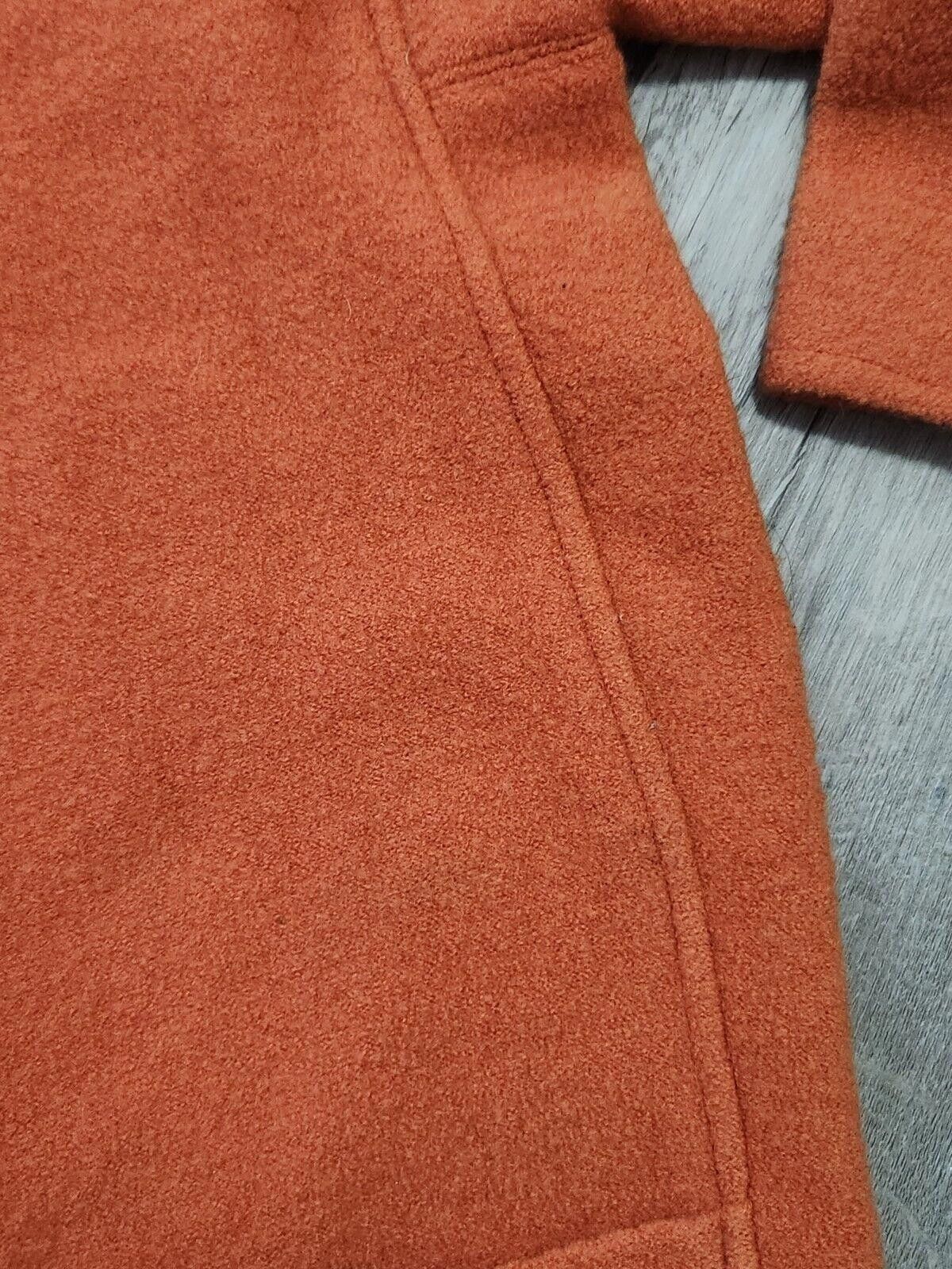 Designer Doncaster Womens Coat Wool Large Orange Collared Size L / US 10 / IT 46 - 5 Thumbnail
