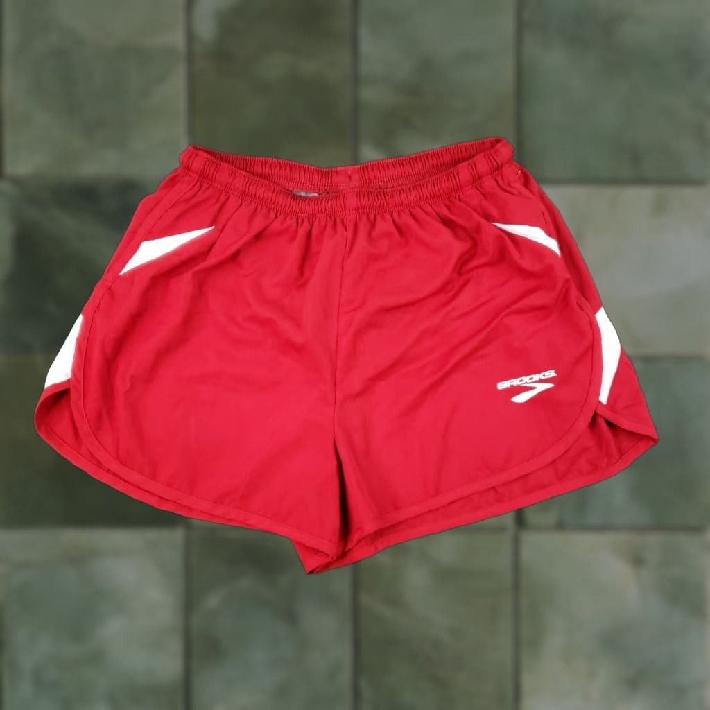 Brooks Brooks Running Shorts Womens Small Red Elastic Waist Drawstring Athletic Activewear Size 24" / US 00 / IT 34 - 1 Thumbnail