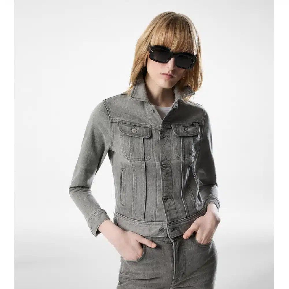 Tom Ford o1loc1c0526 GID083 Denim Washed Jacket in Grey Size L / US 10 / IT 46 - 2 Thumbnail
